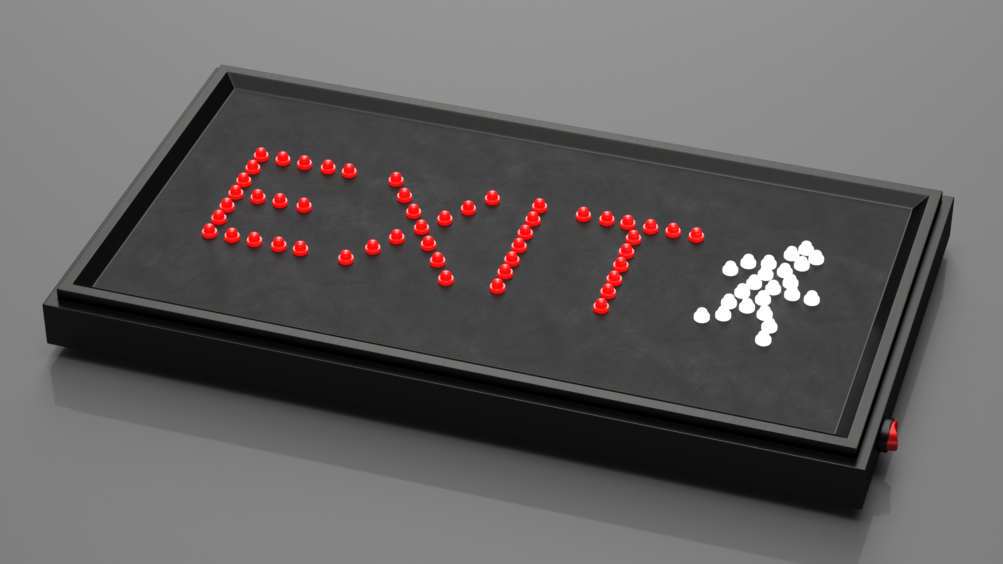 Exit Red LED Light Display ON 3D model