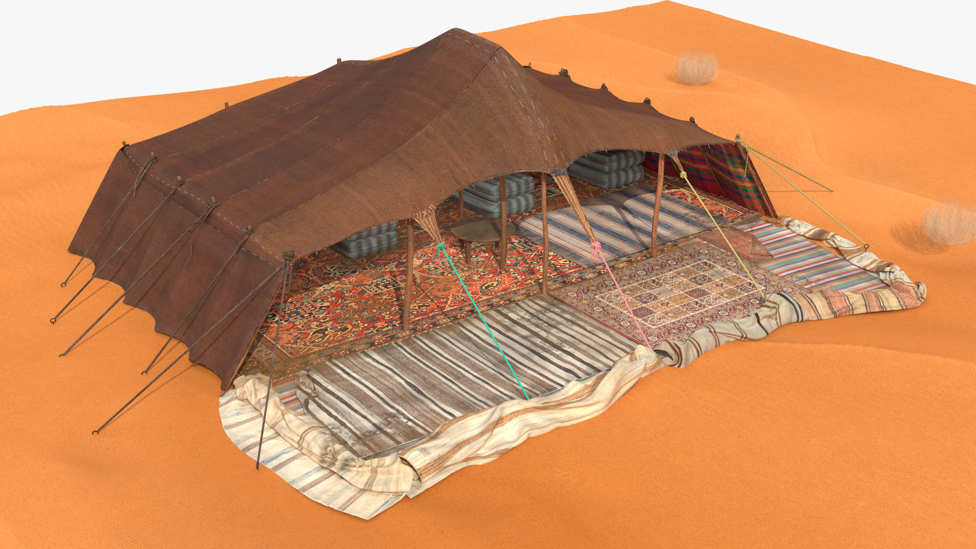 3D model Desert Camp with Camel and Tent Fur