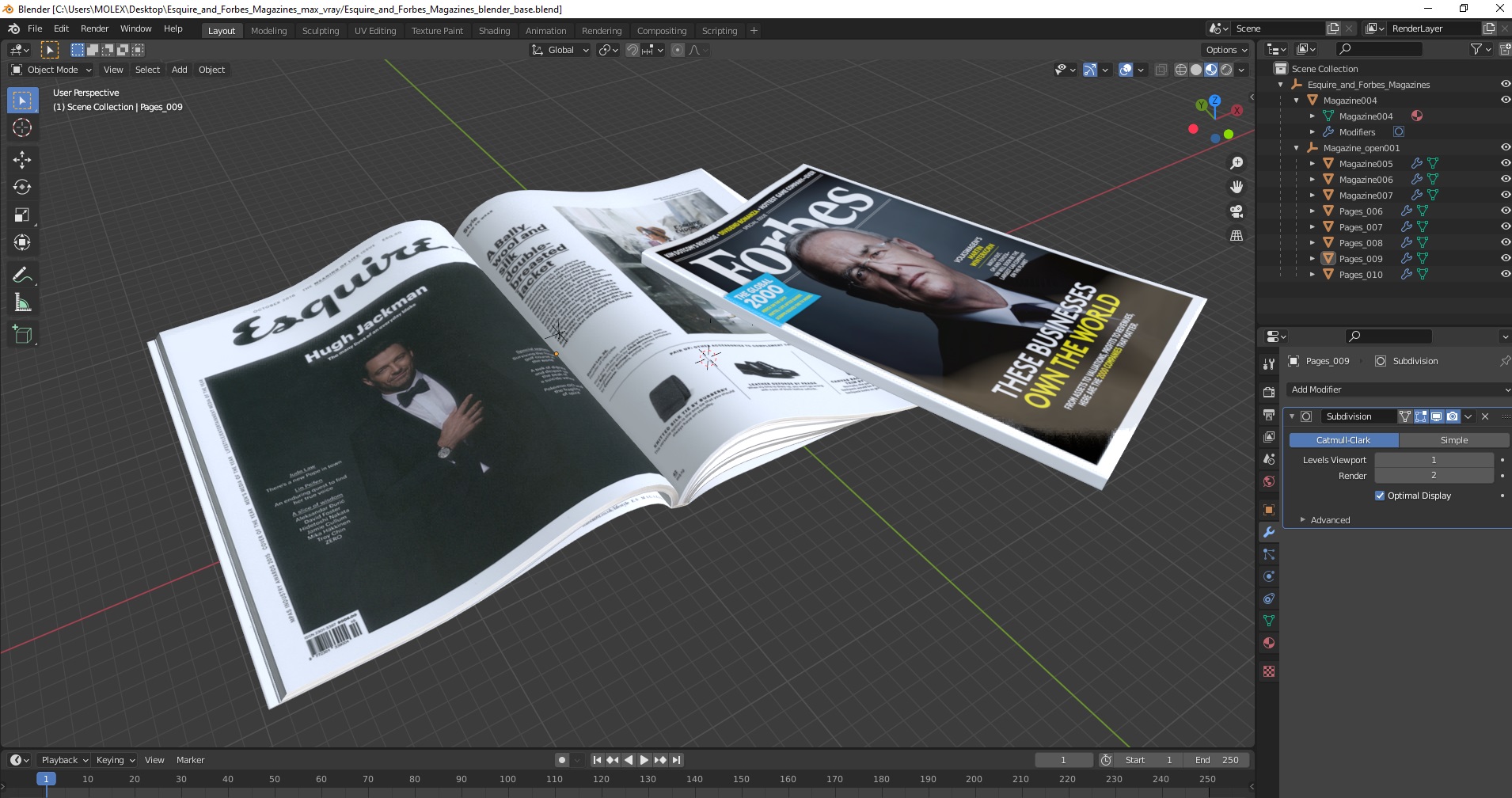 3D Esquire and Forbes Magazines model