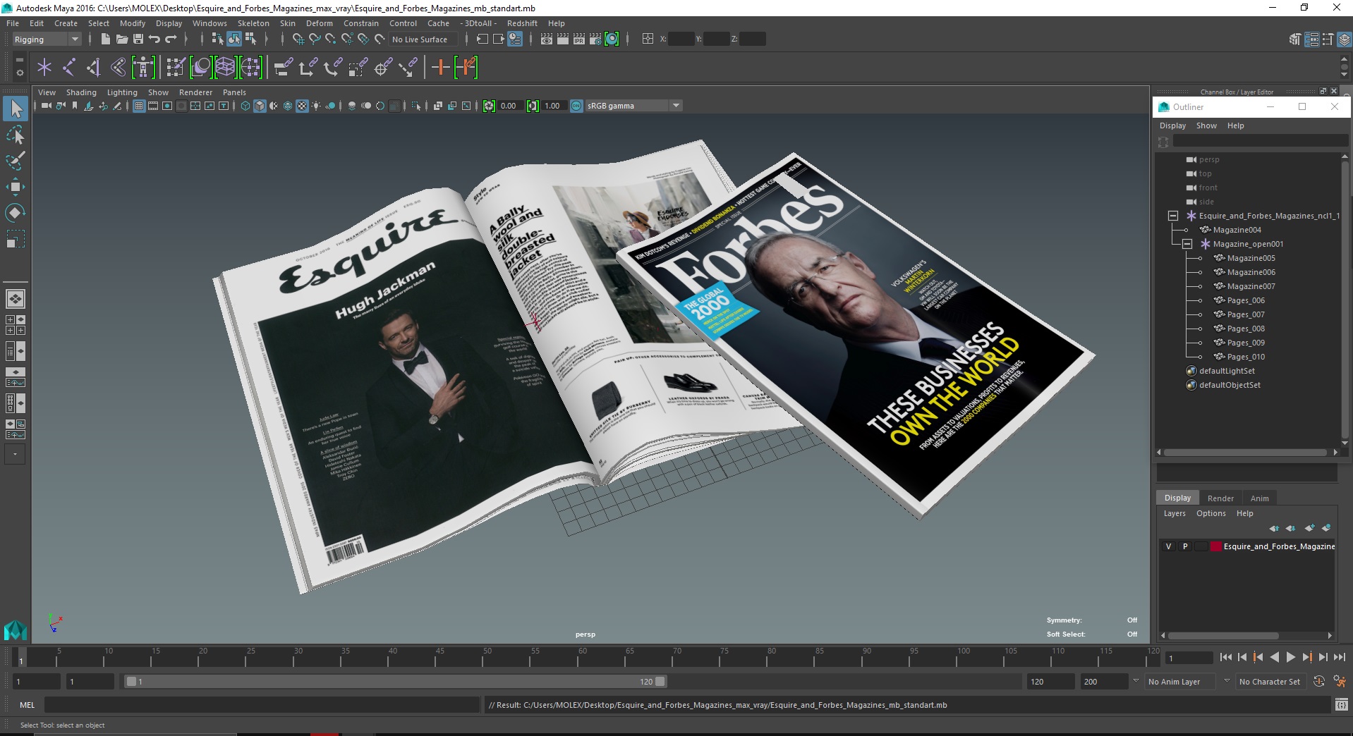 3D Esquire and Forbes Magazines model