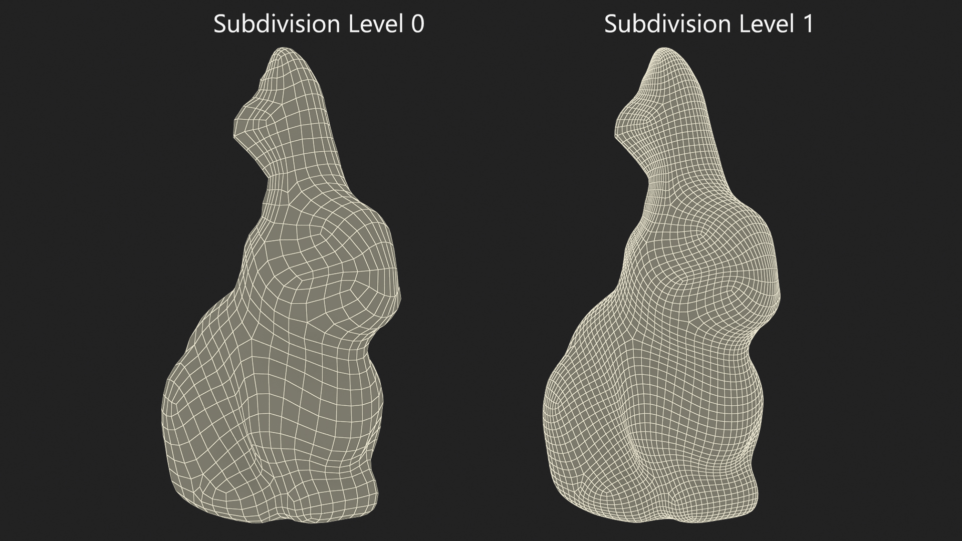 3D Chocolate Bunny Without a Piece of Ear model