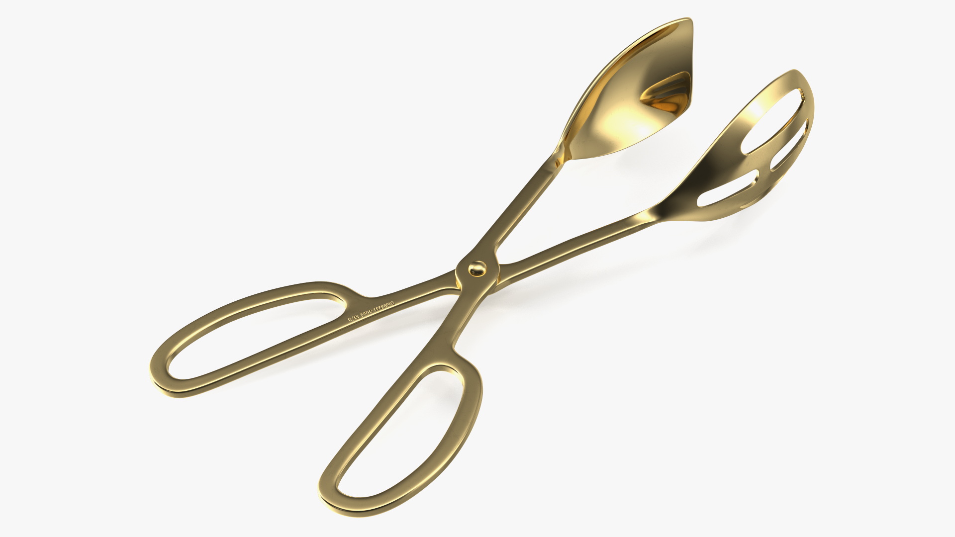 3D Buffet Scissor Salad Tongs Gold