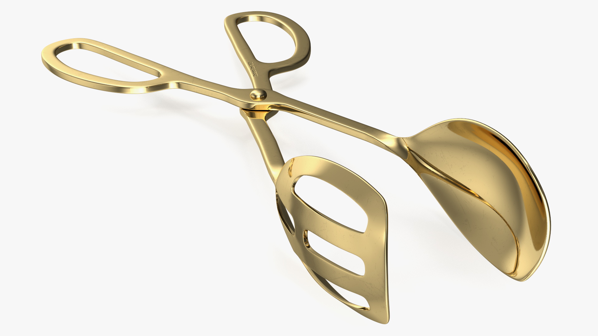 3D Buffet Scissor Salad Tongs Gold