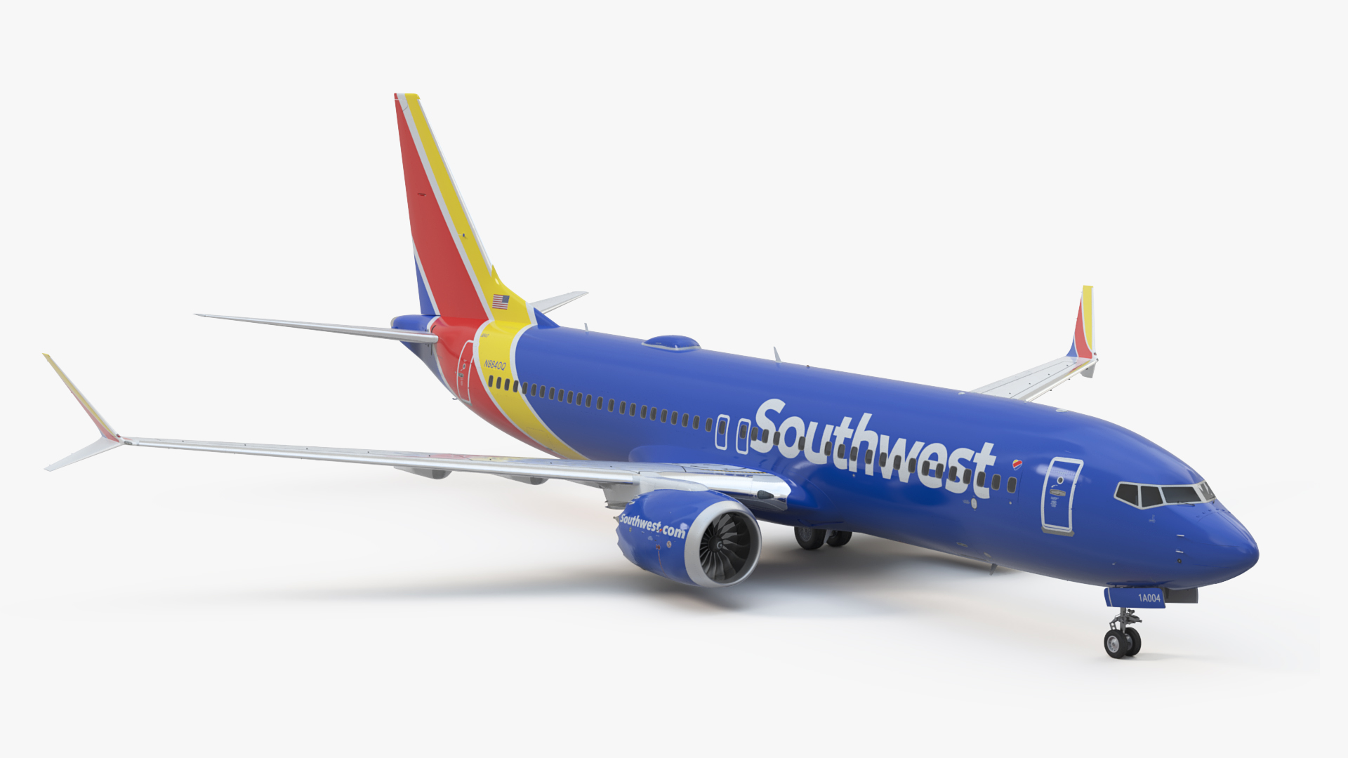 3D Southwest Airlines Boeing 737 Max 8 Rigged for Maya