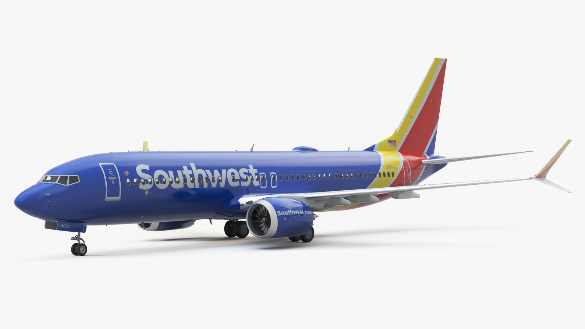 3D Southwest Airlines Boeing 737 Max 8 Rigged for Maya