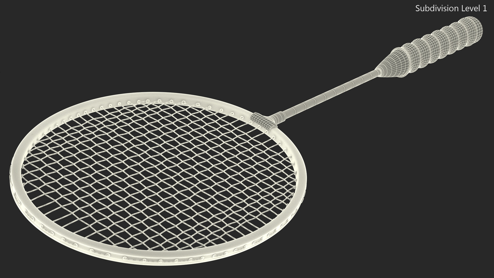 3D model Metallic Badminton Racket