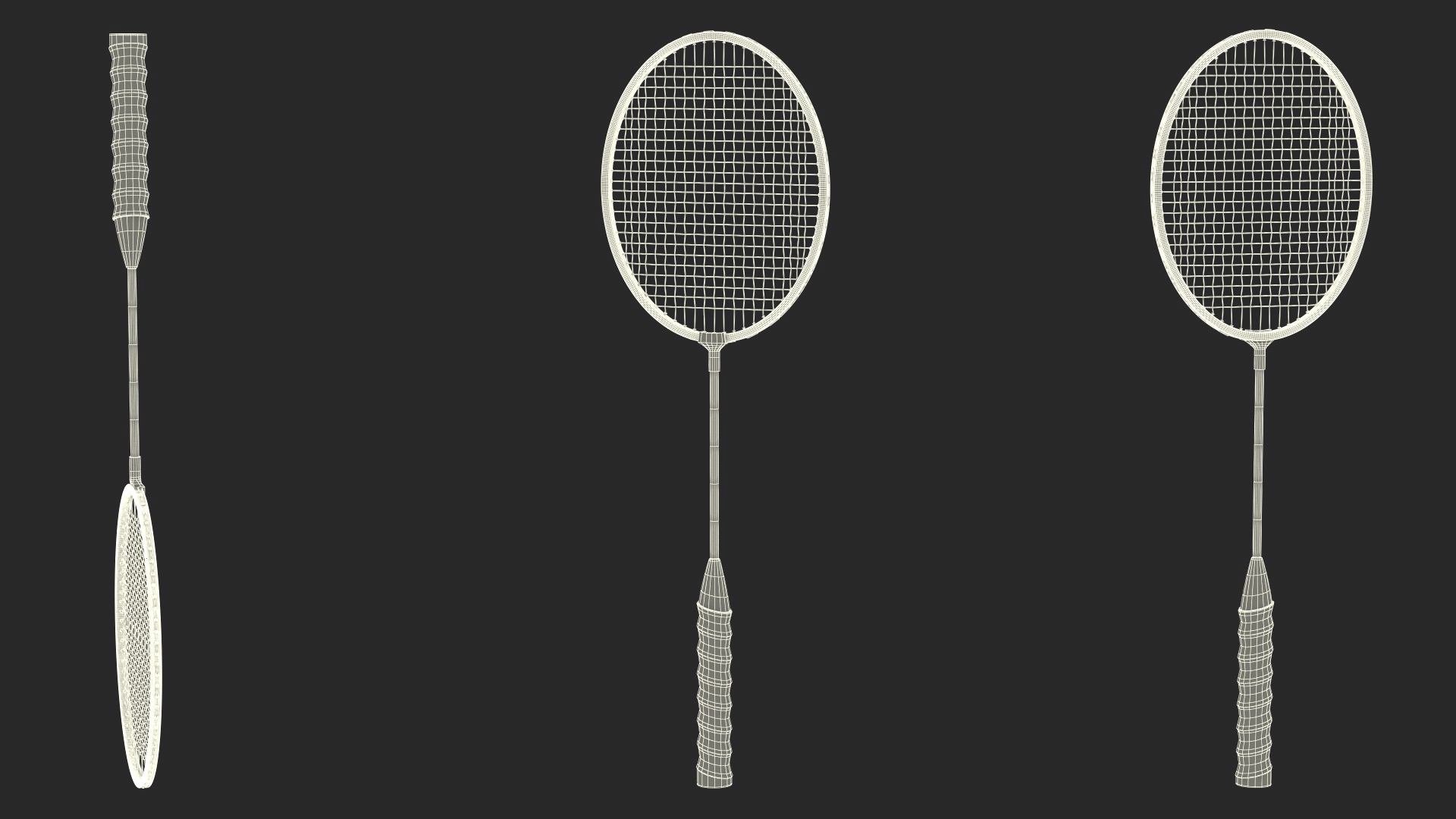 3D model Metallic Badminton Racket