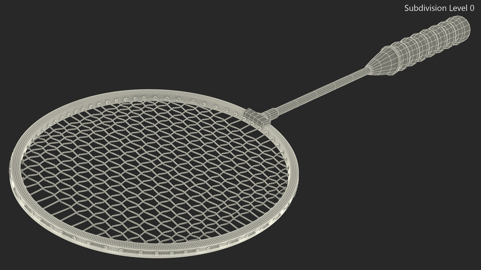 3D model Metallic Badminton Racket