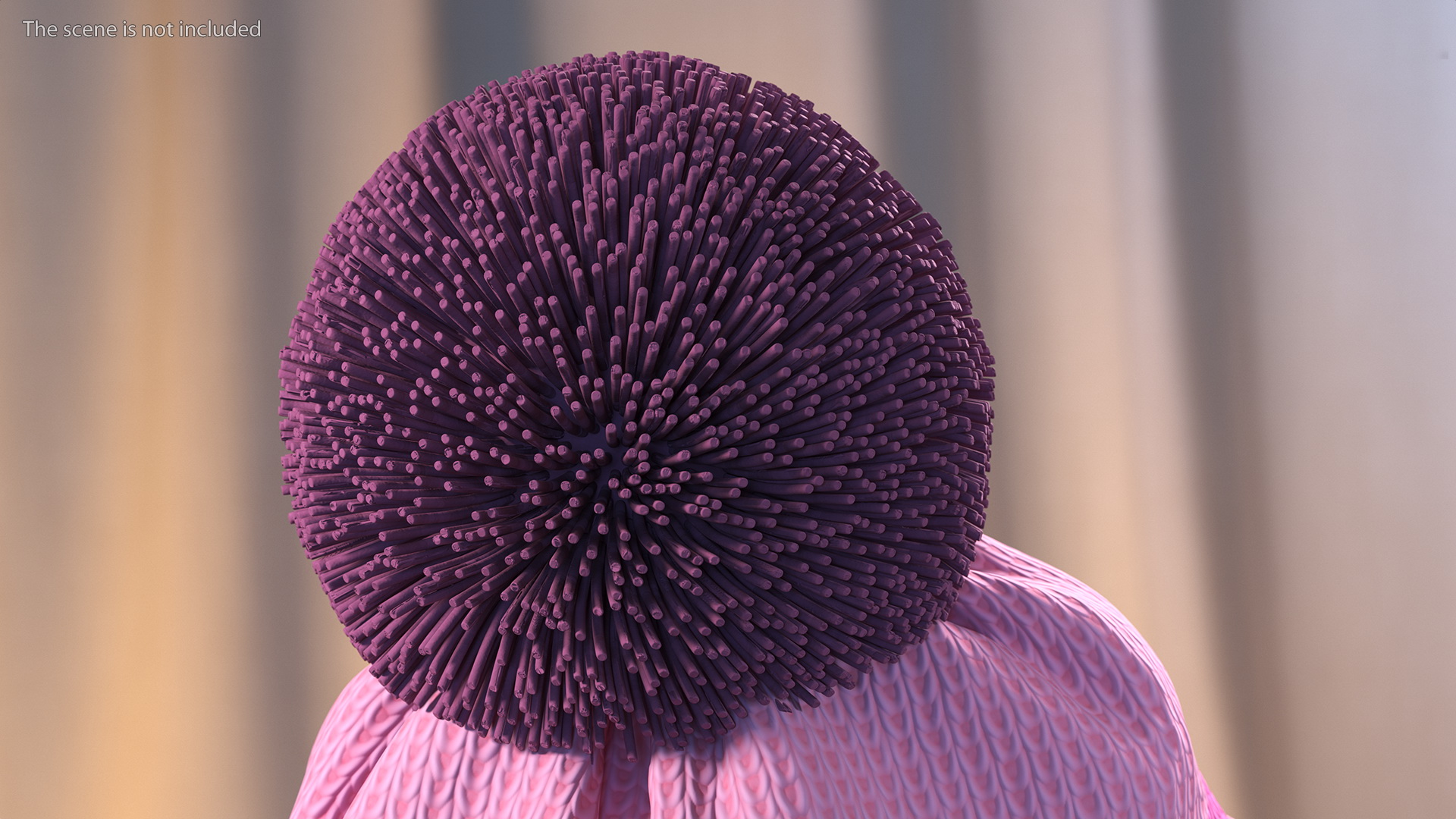 Winter Hat With Pompom Pink 3D