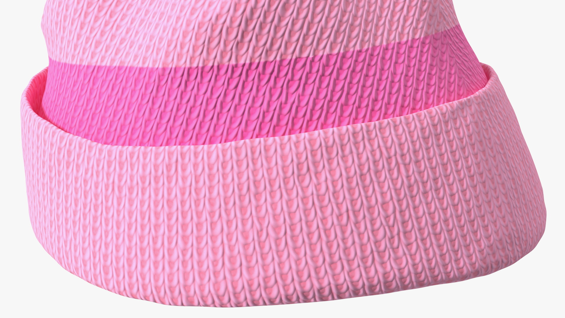 Winter Hat With Pompom Pink 3D