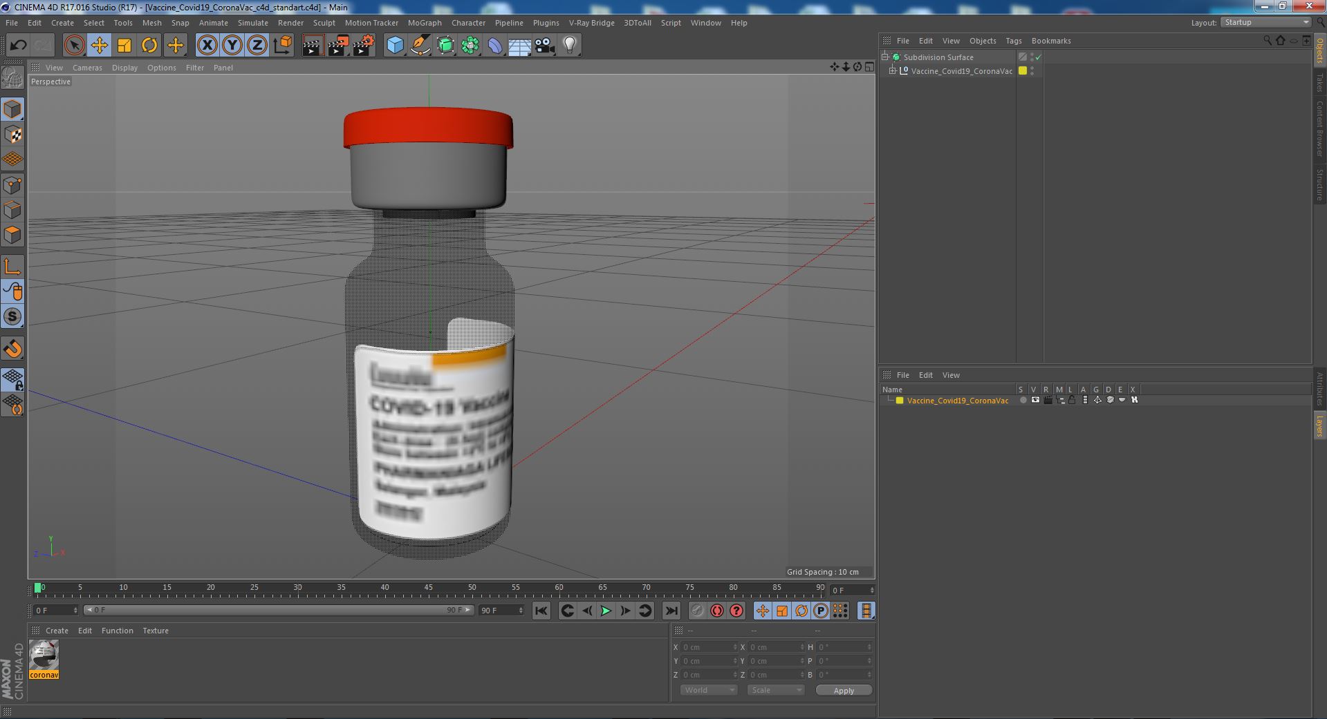 3D model Vaccine Covid19 CoronaVac