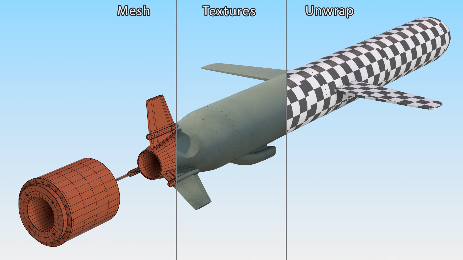 3D BGM-109 General Dynamics Tomahawk Missile