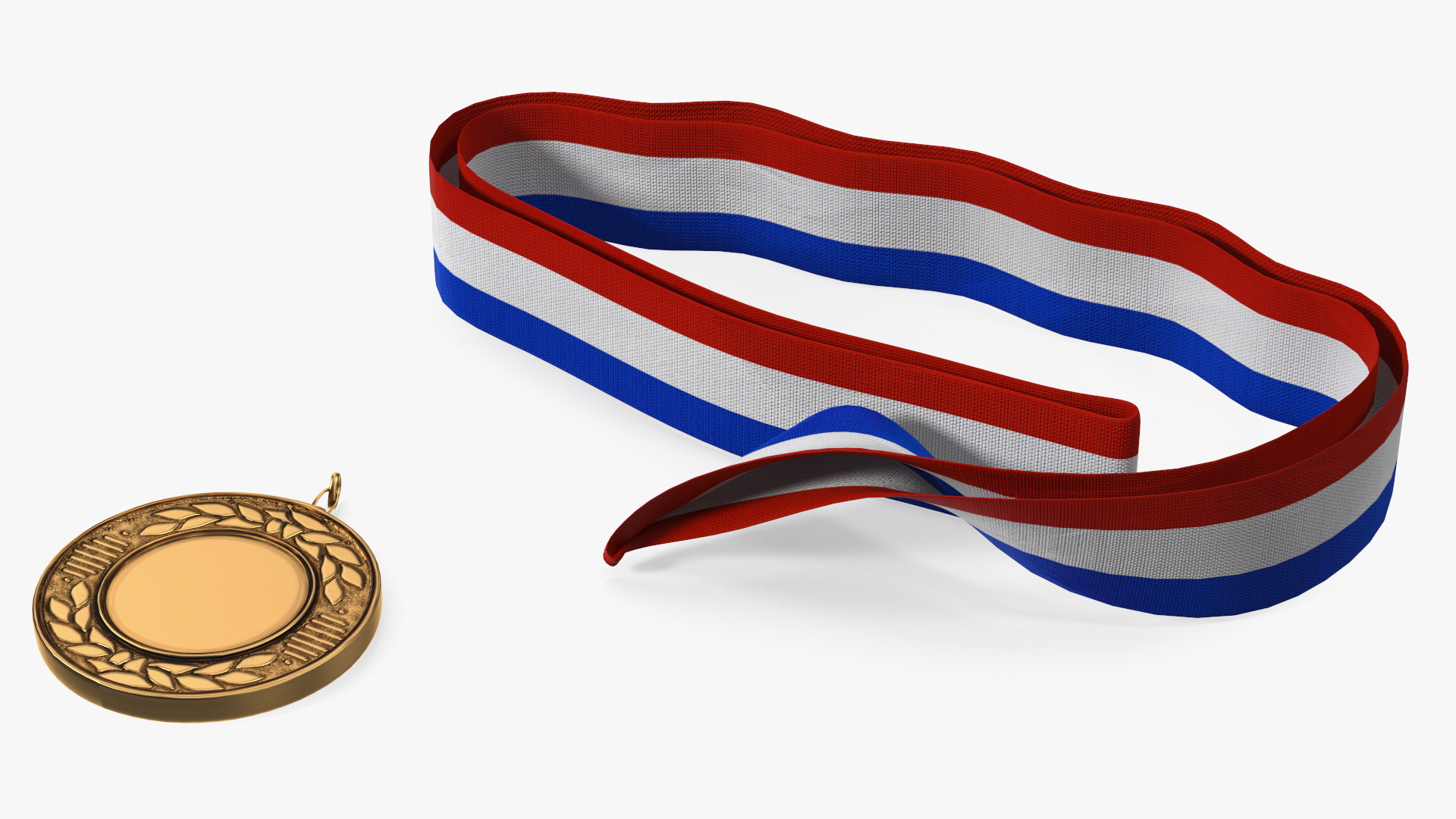 Award Medal with Tricolor Ribbon 3D