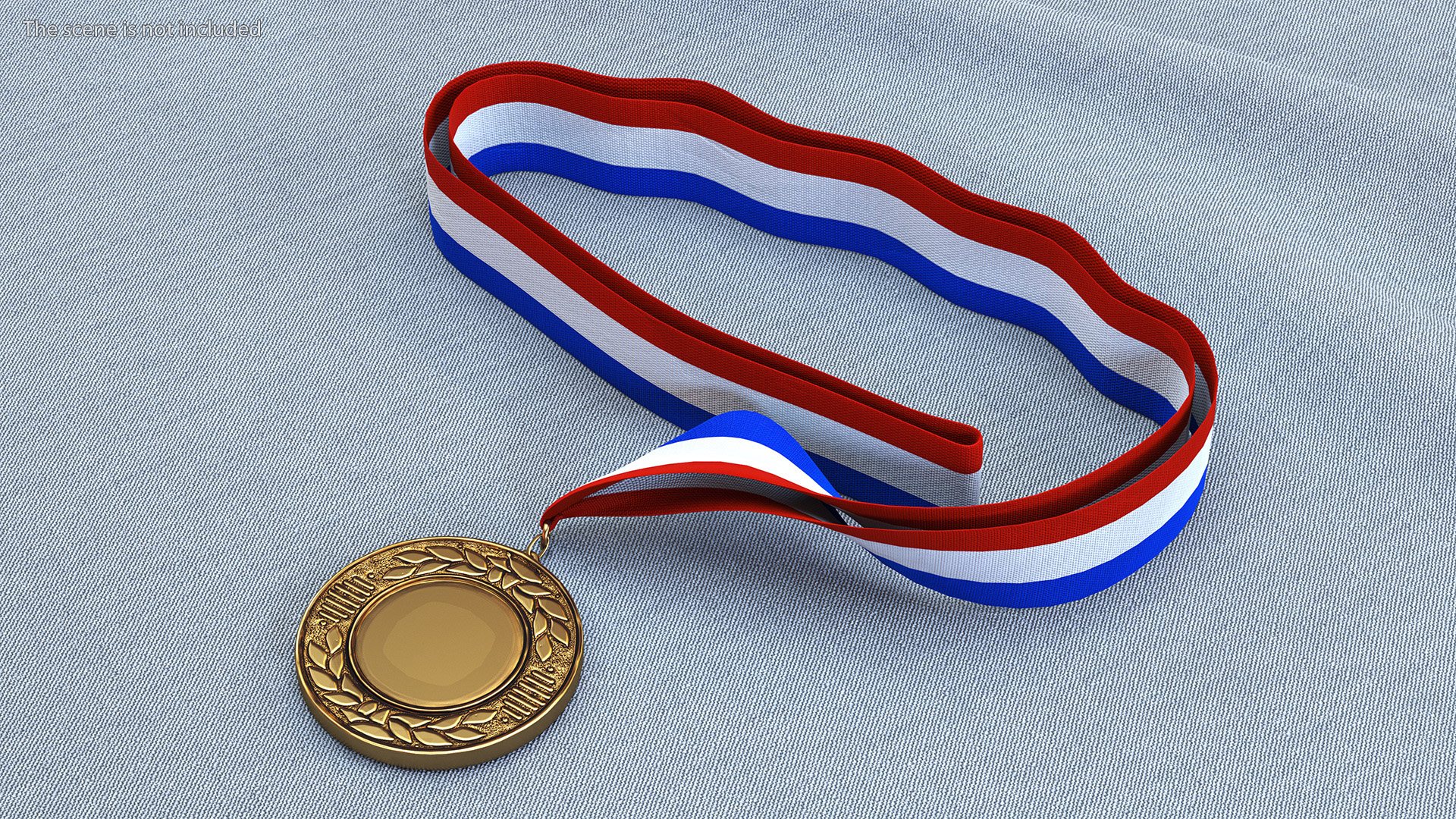 Award Medal with Tricolor Ribbon 3D