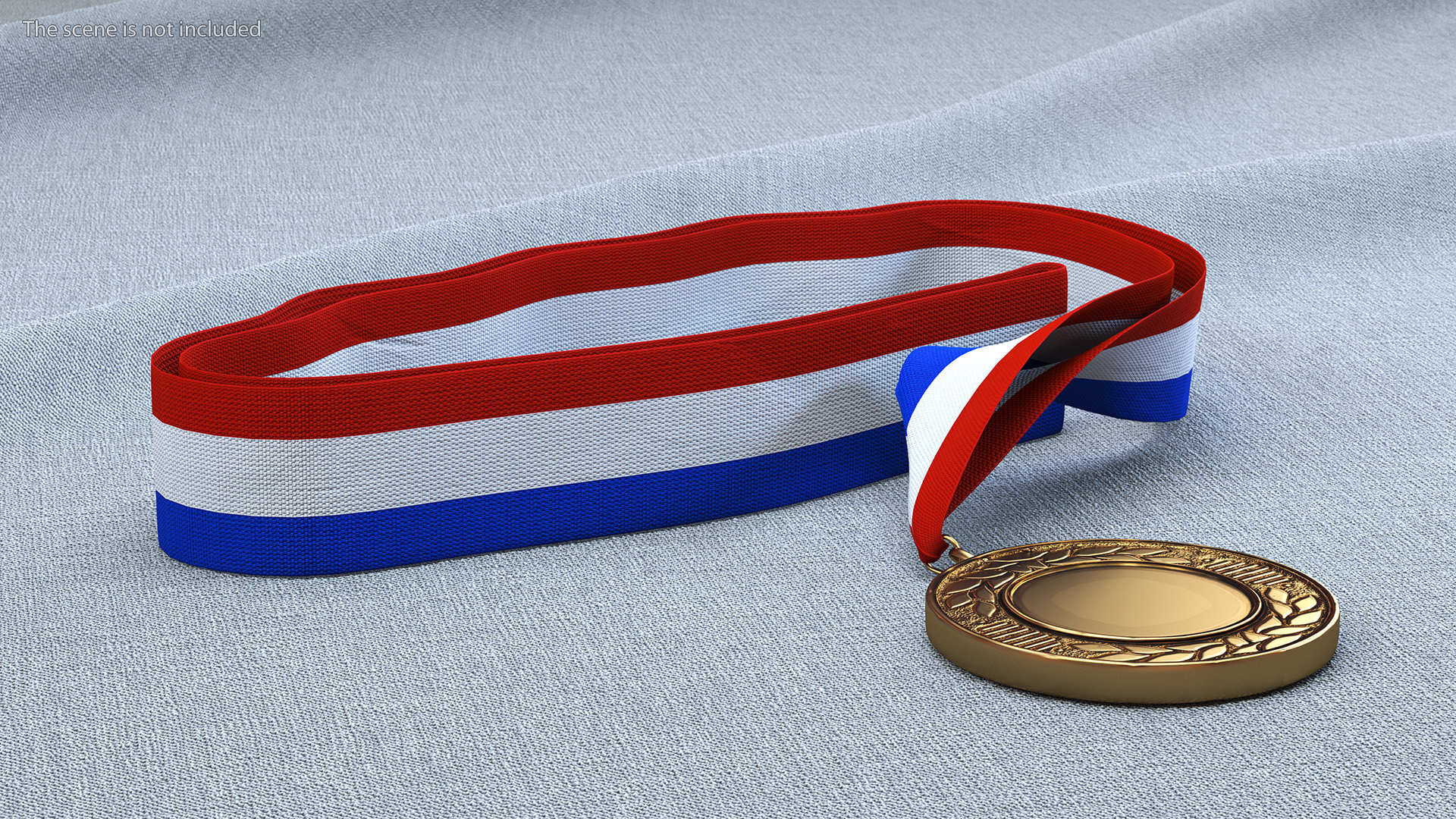 Award Medal with Tricolor Ribbon 3D