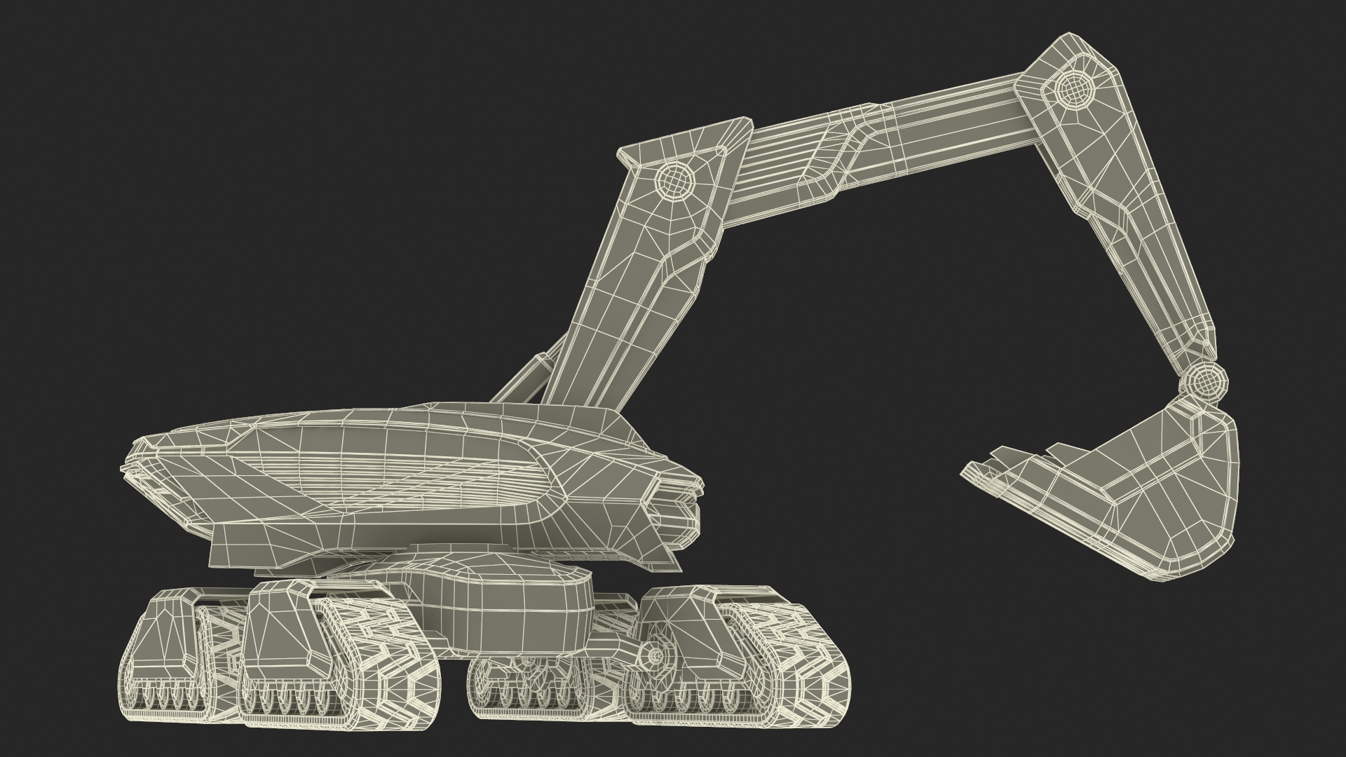 Excavator SciFi Concept Old Rigged 3D model