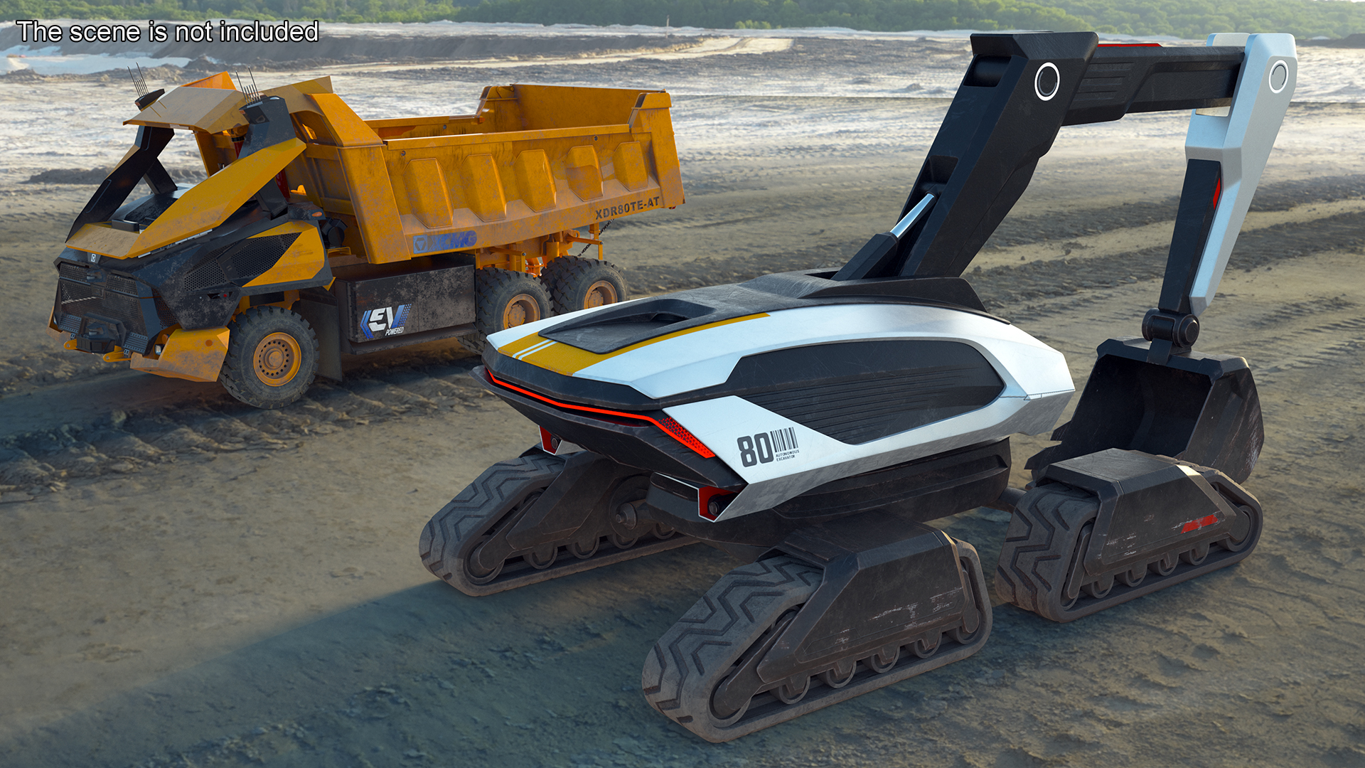 Excavator SciFi Concept Old Rigged 3D model