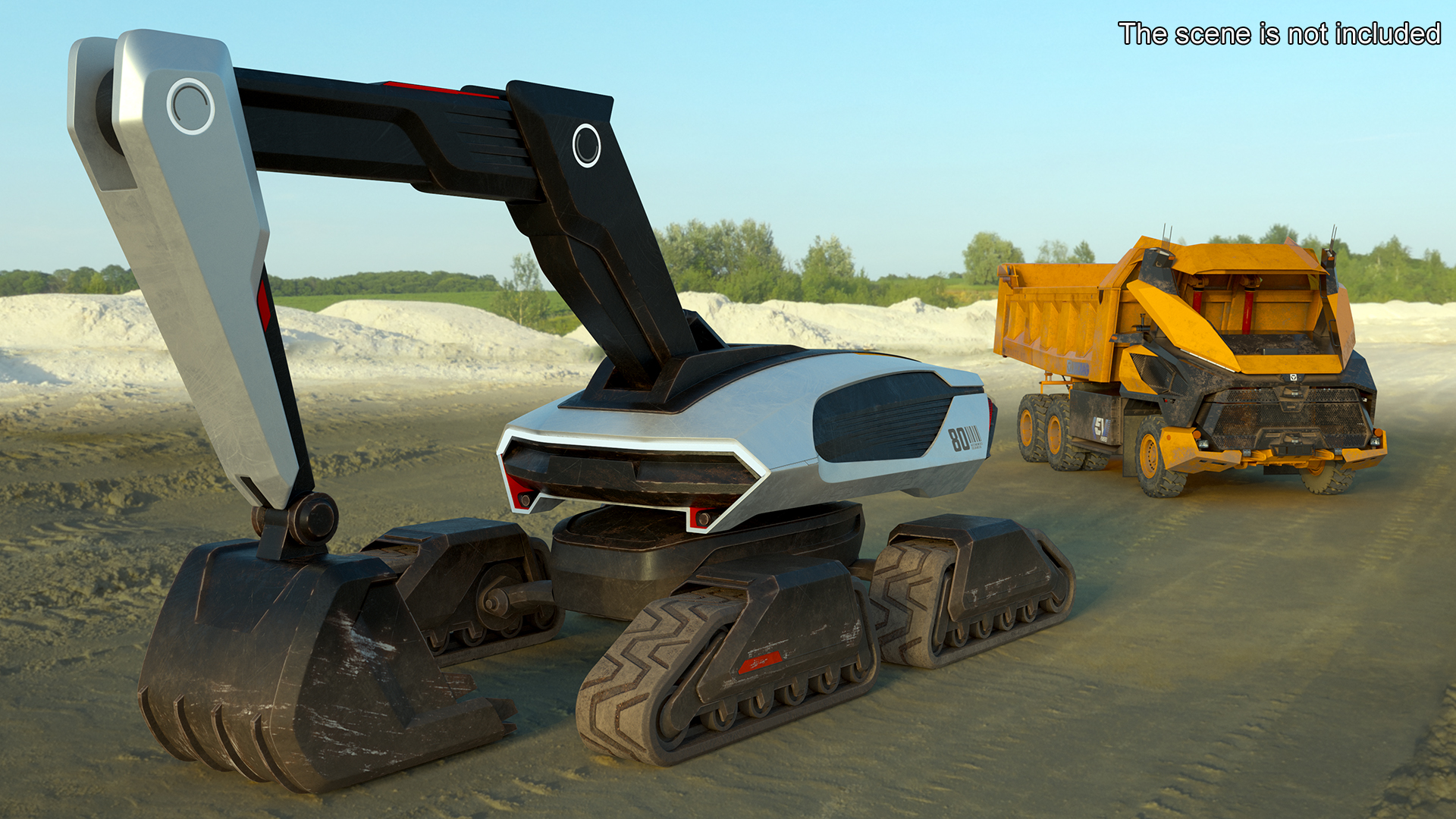 Excavator SciFi Concept Old Rigged 3D model