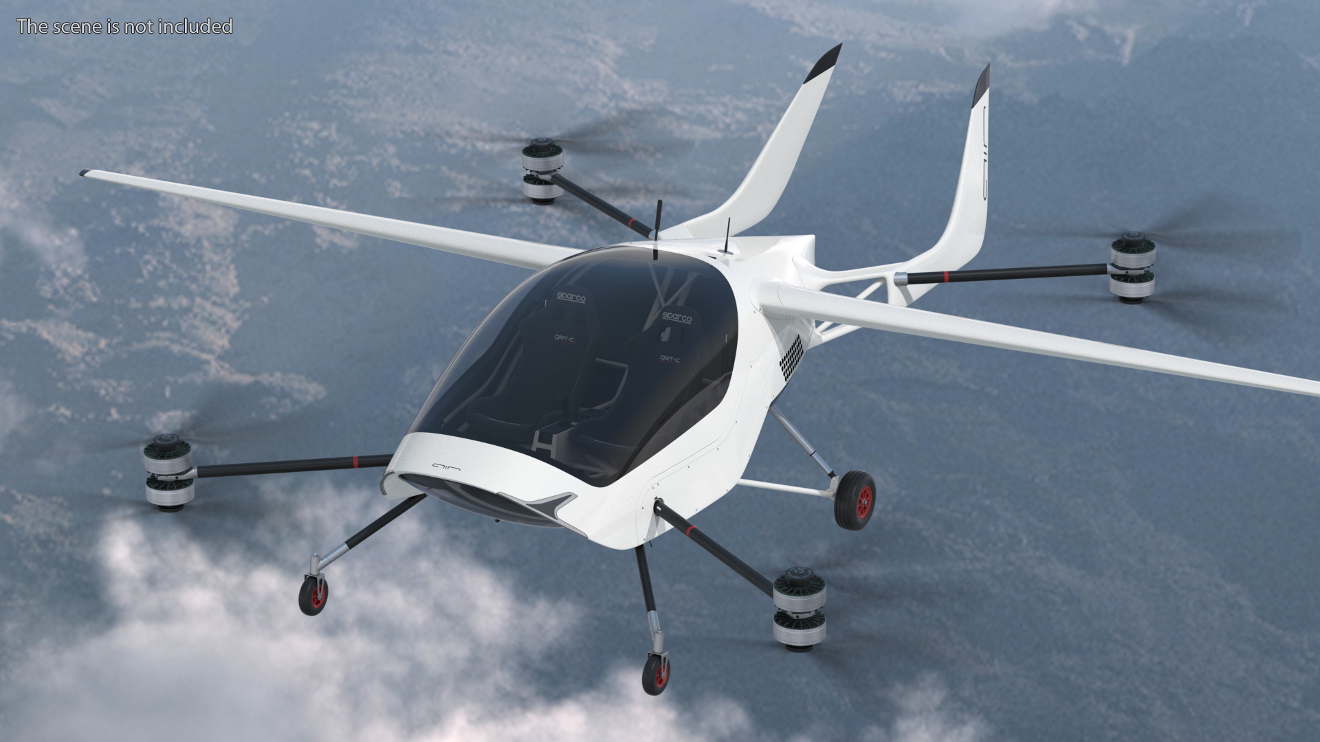 Two Seat Air Vehicle eVTOL Air One 3D model