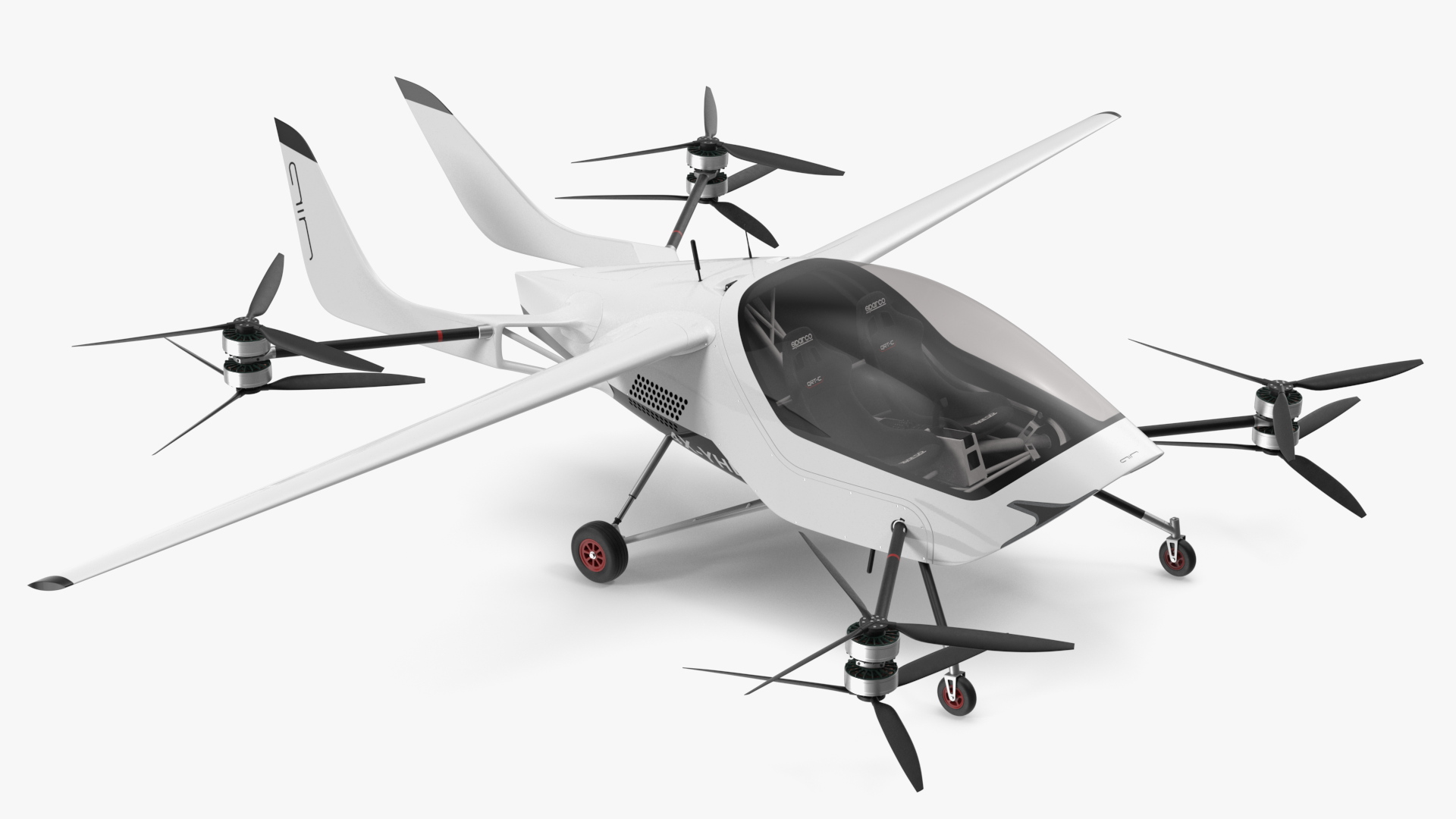 Two Seat Air Vehicle eVTOL Air One 3D model