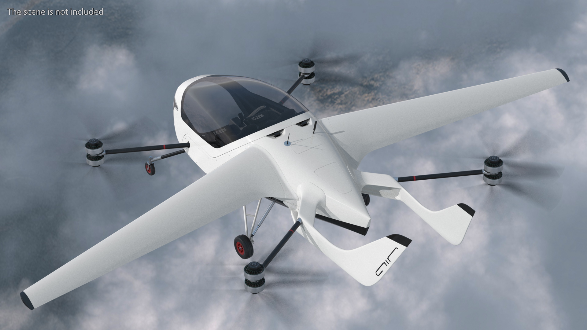 Two Seat Air Vehicle eVTOL Air One 3D model