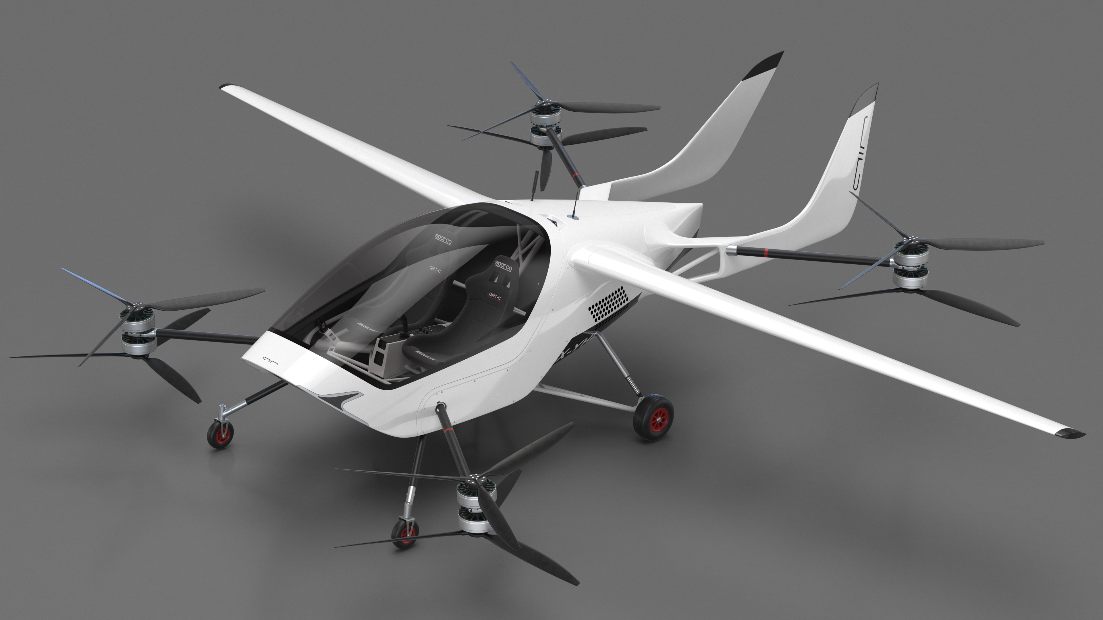 Two Seat Air Vehicle eVTOL Air One 3D model