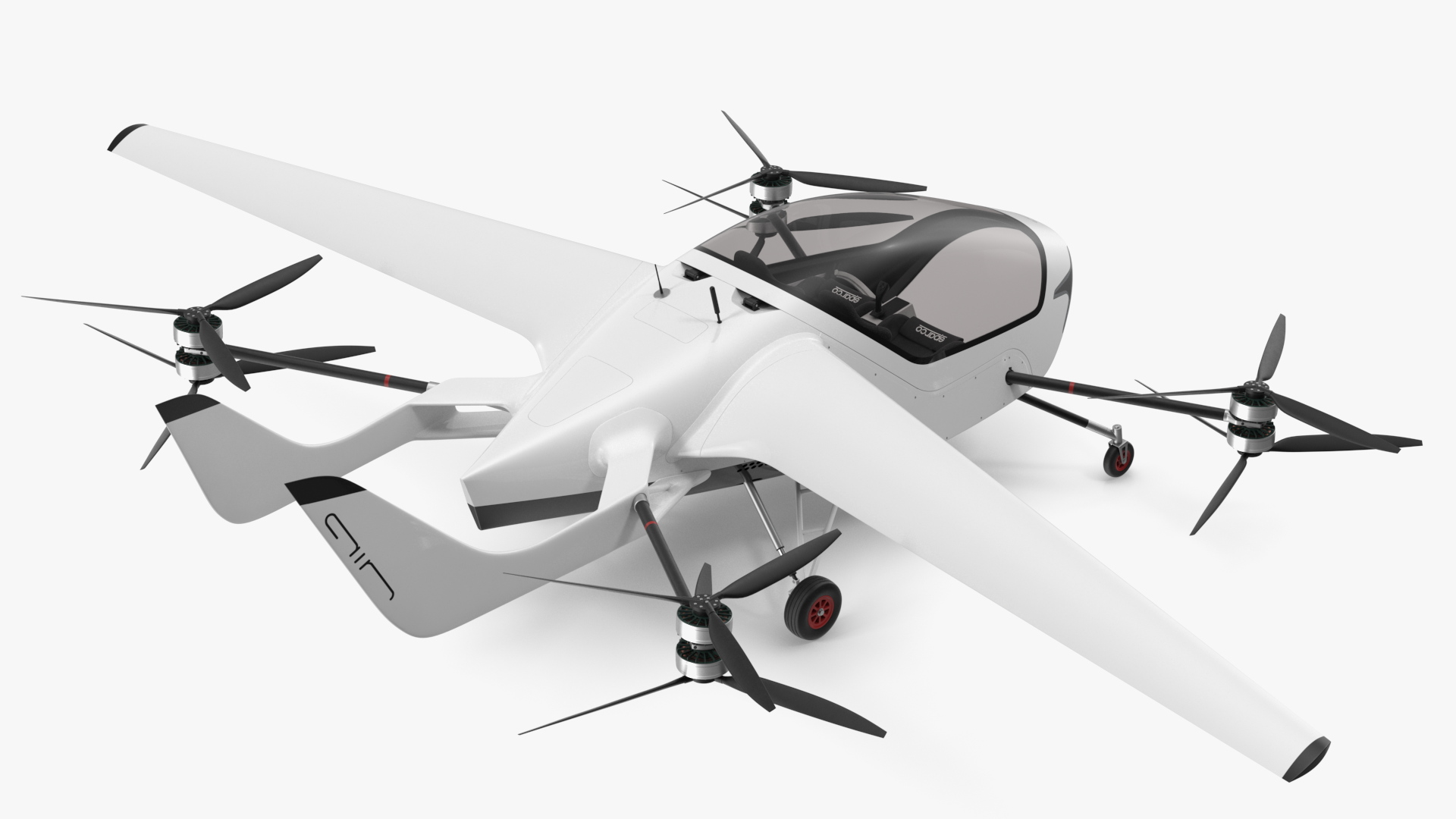 Two Seat Air Vehicle eVTOL Air One 3D model