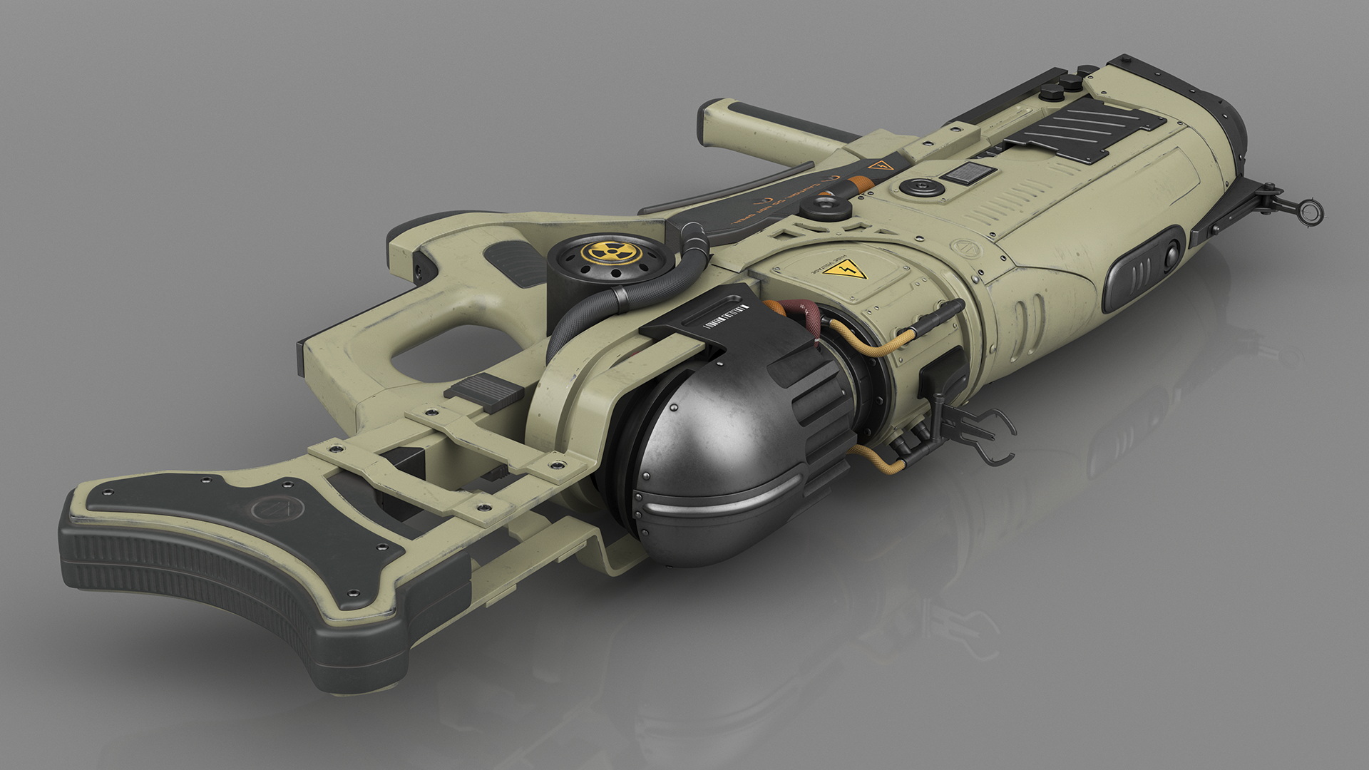 Concept Assault Rifle Green 3D