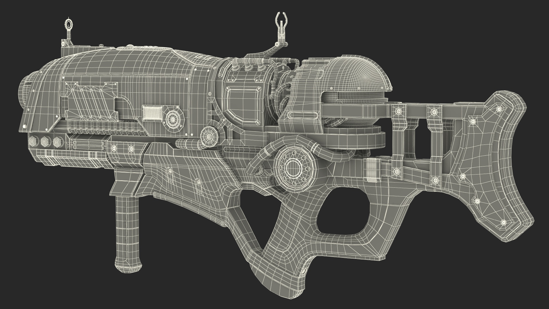 Concept Assault Rifle Green 3D