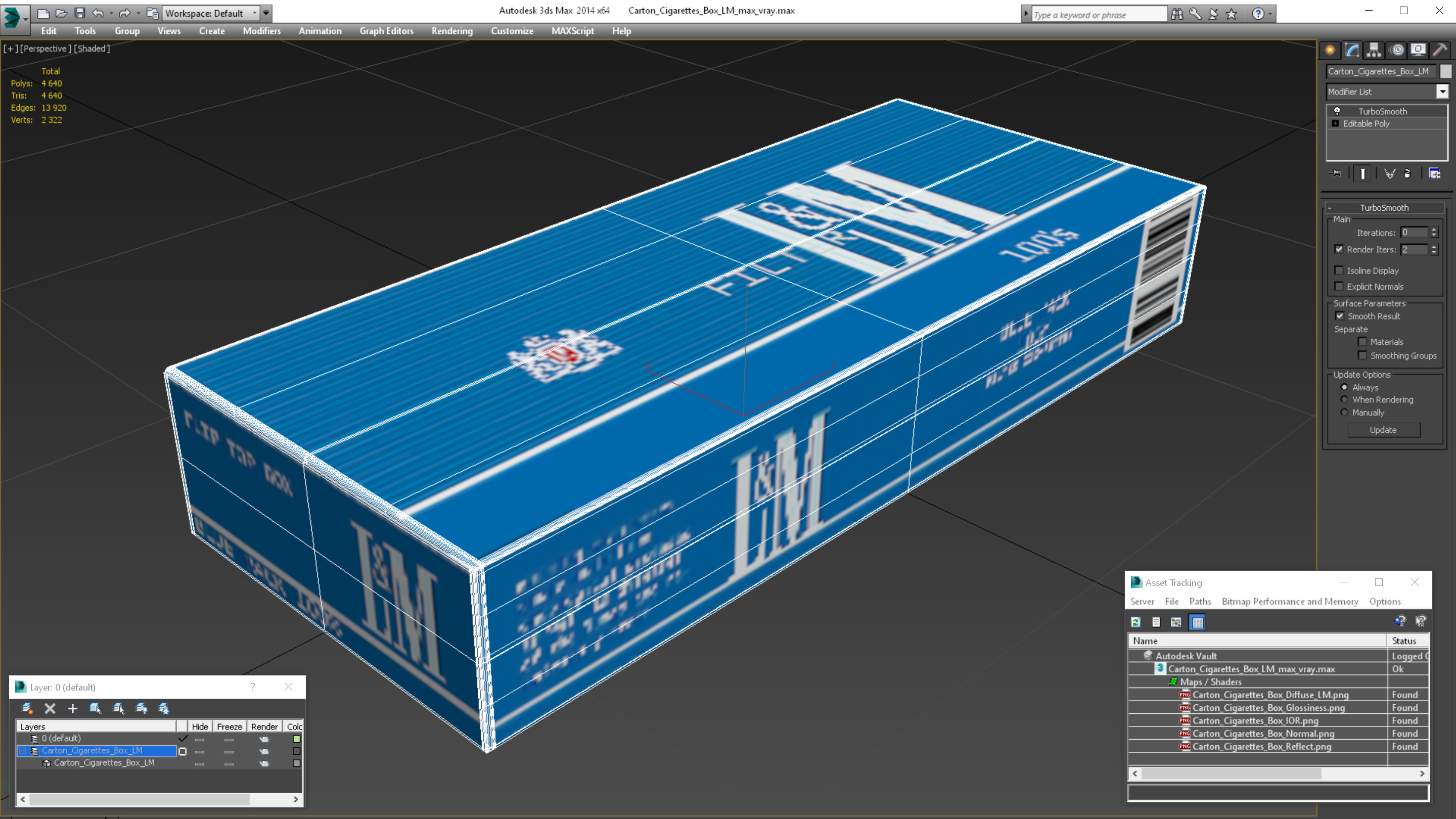 Carton Cigarettes Box LM 3D model