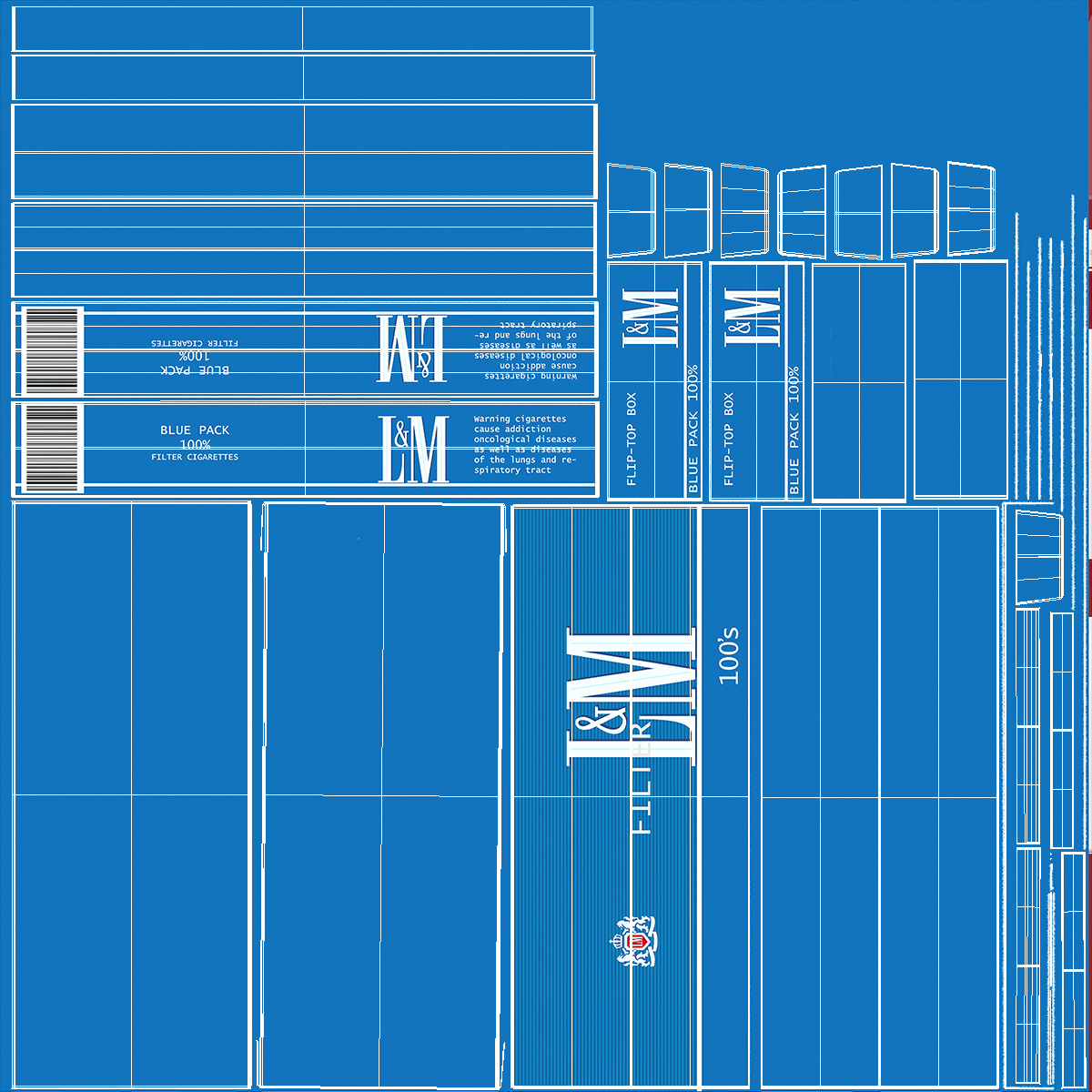 Carton Cigarettes Box LM 3D model