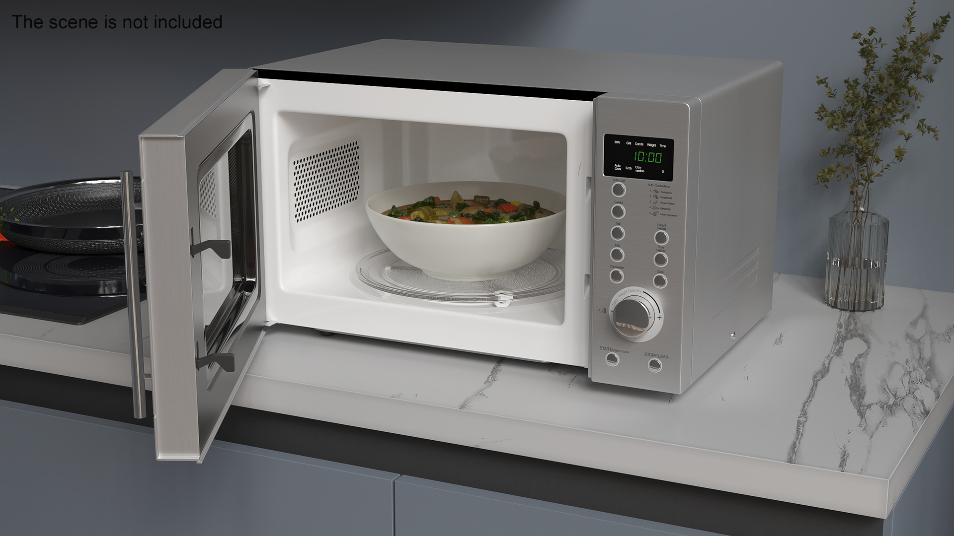 Microwave Oven with Food 3D model