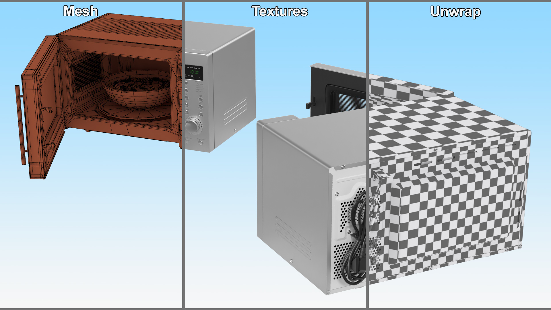 Microwave Oven with Food 3D model