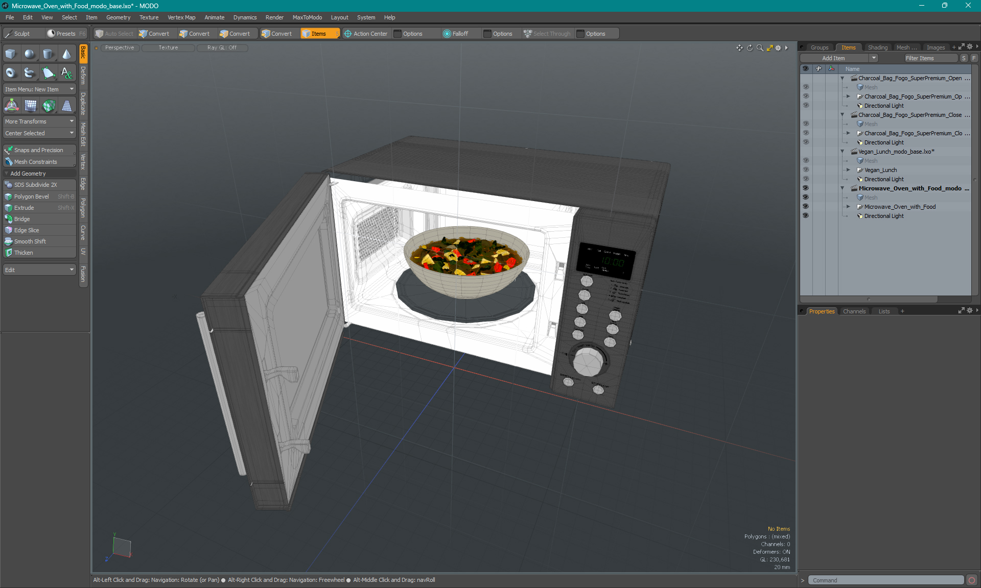 Microwave Oven with Food 3D model