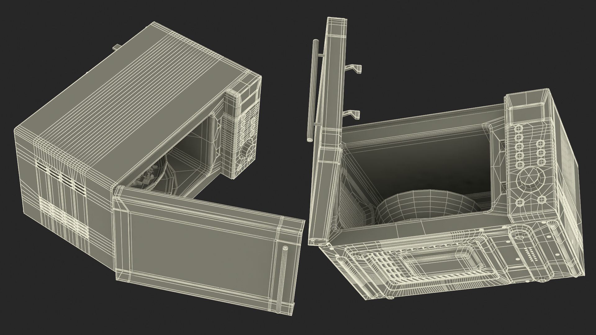 Microwave Oven with Food 3D model