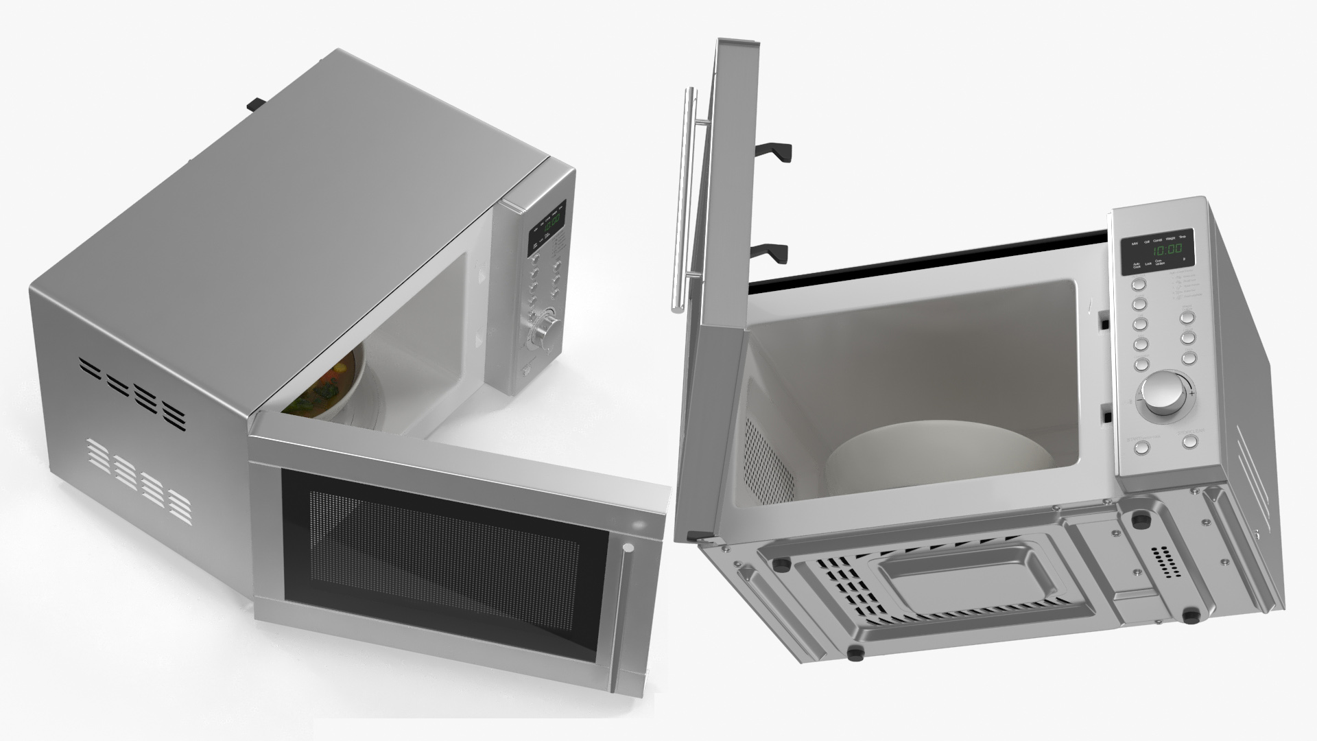 Microwave Oven with Food 3D model