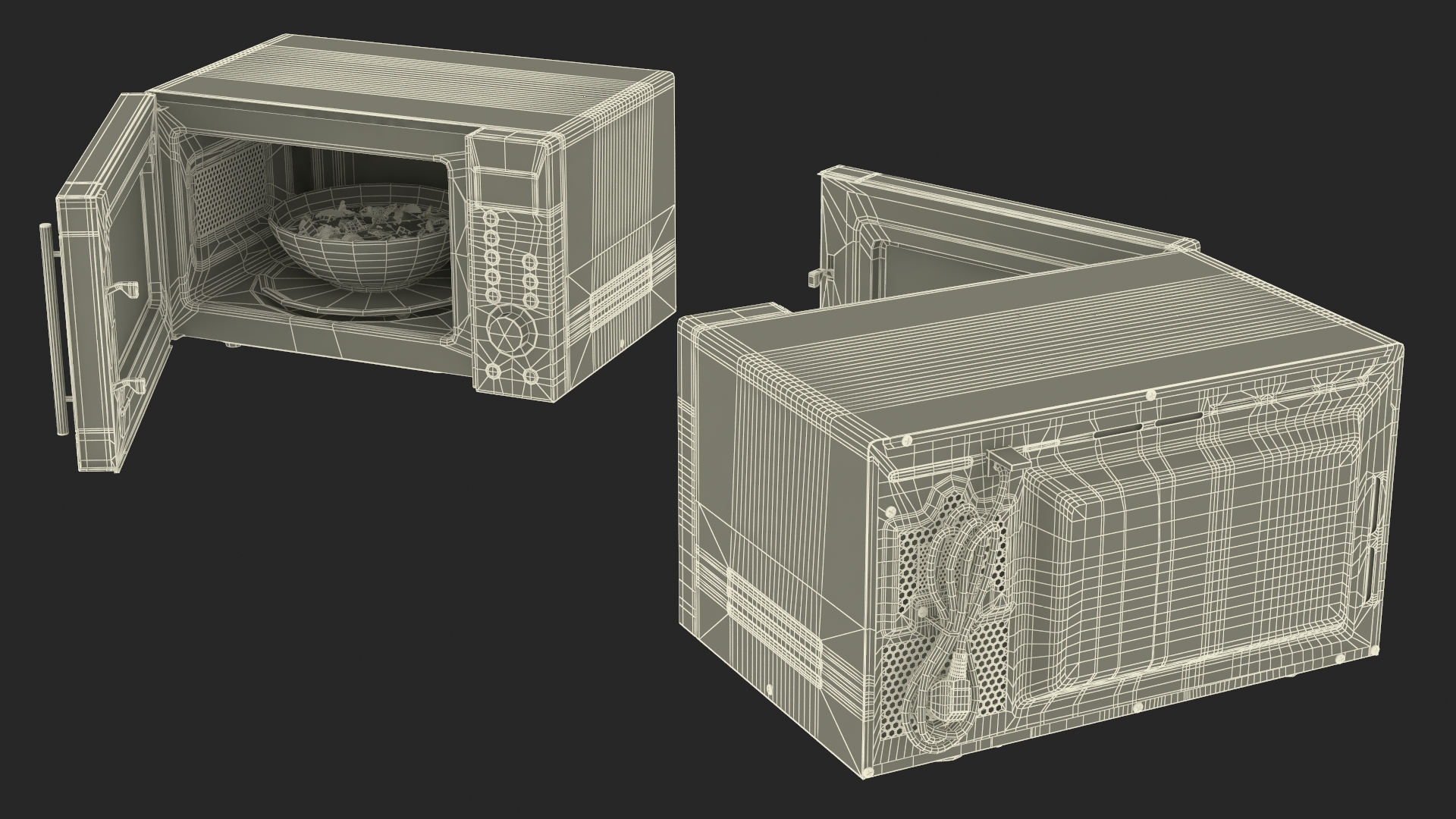 Microwave Oven with Food 3D model