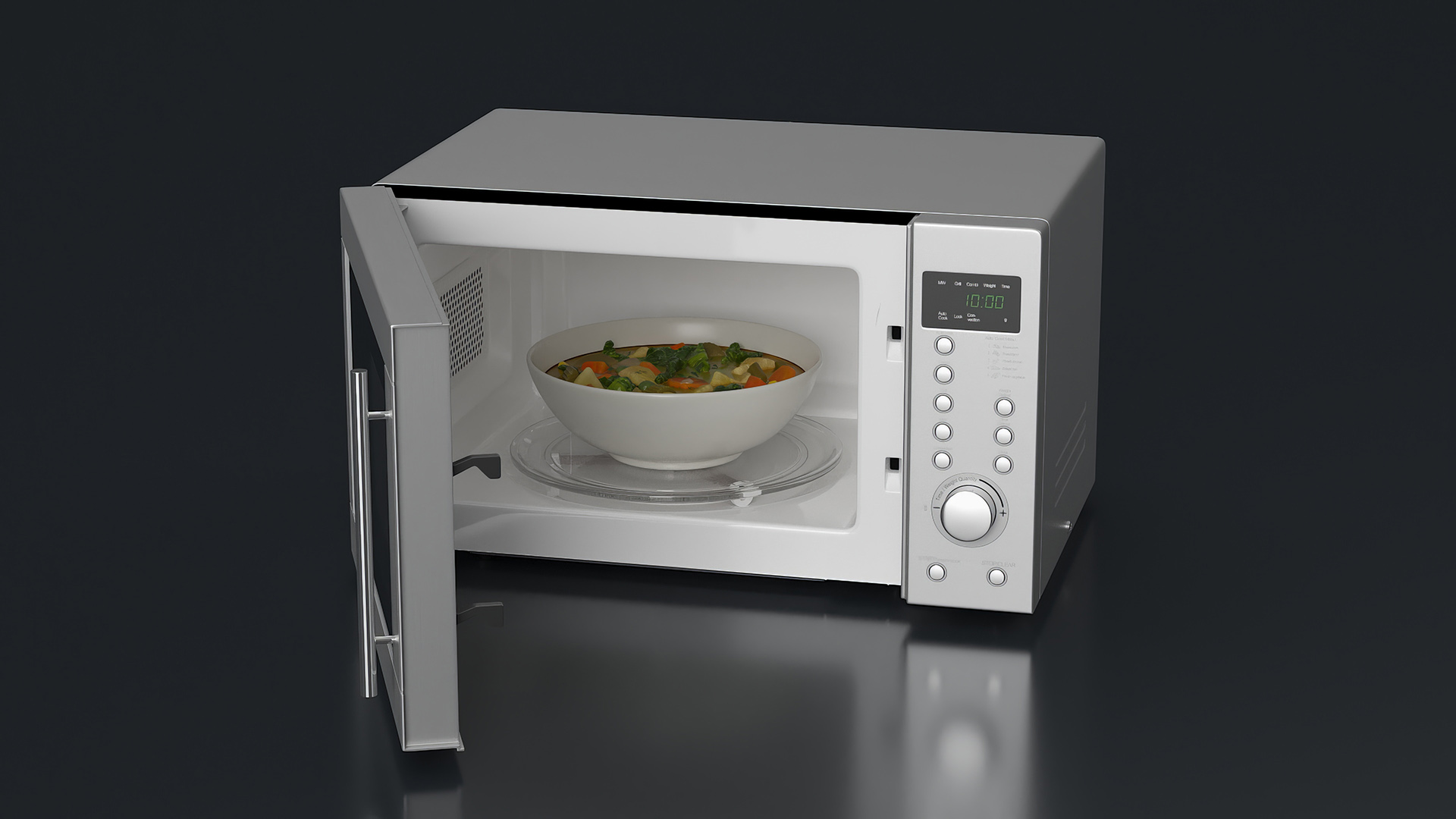 Microwave Oven with Food 3D model