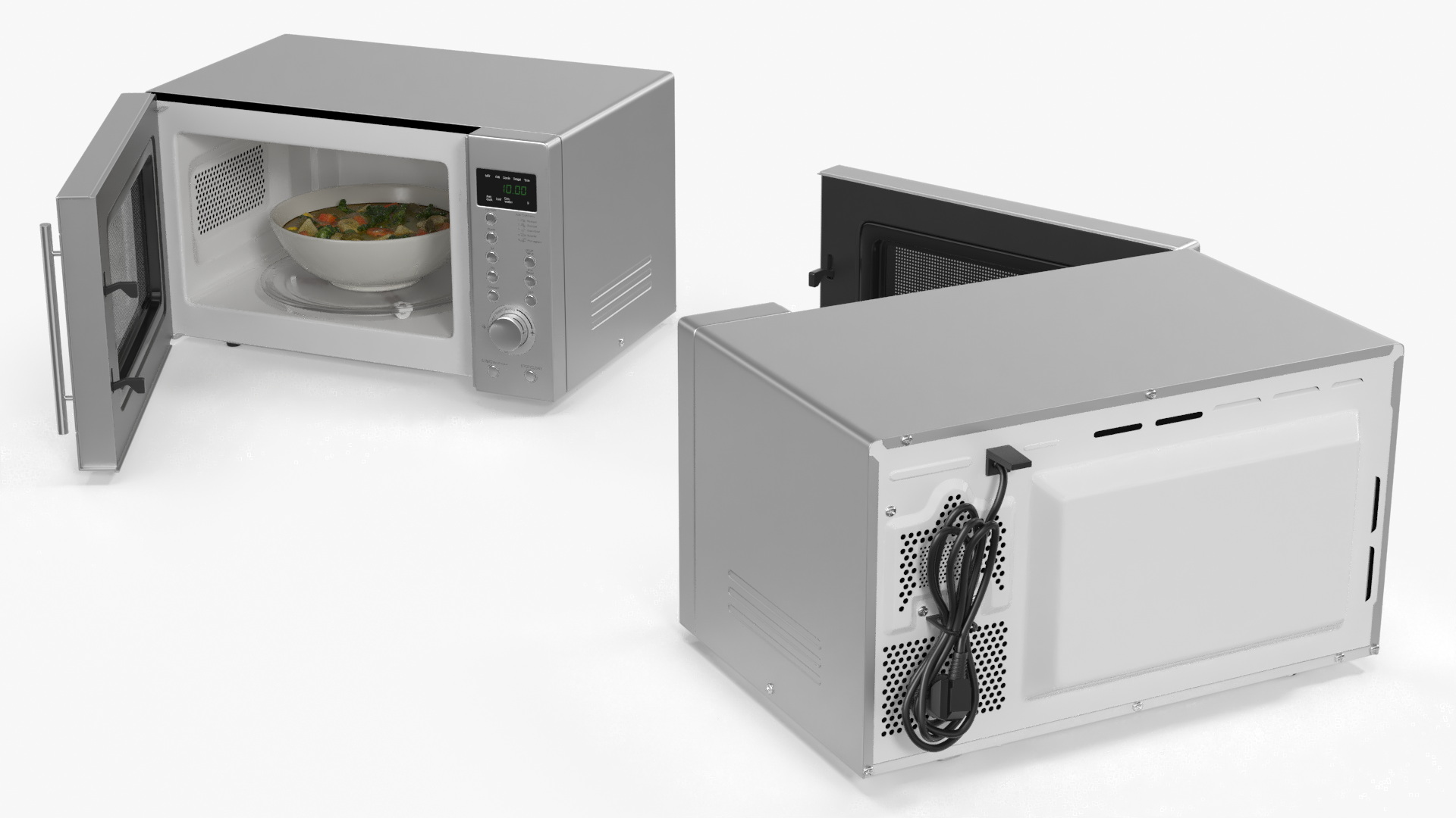 Microwave Oven with Food 3D model