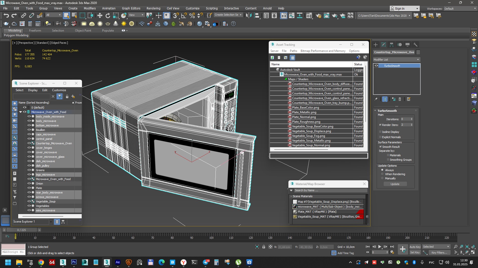 Microwave Oven with Food 3D model