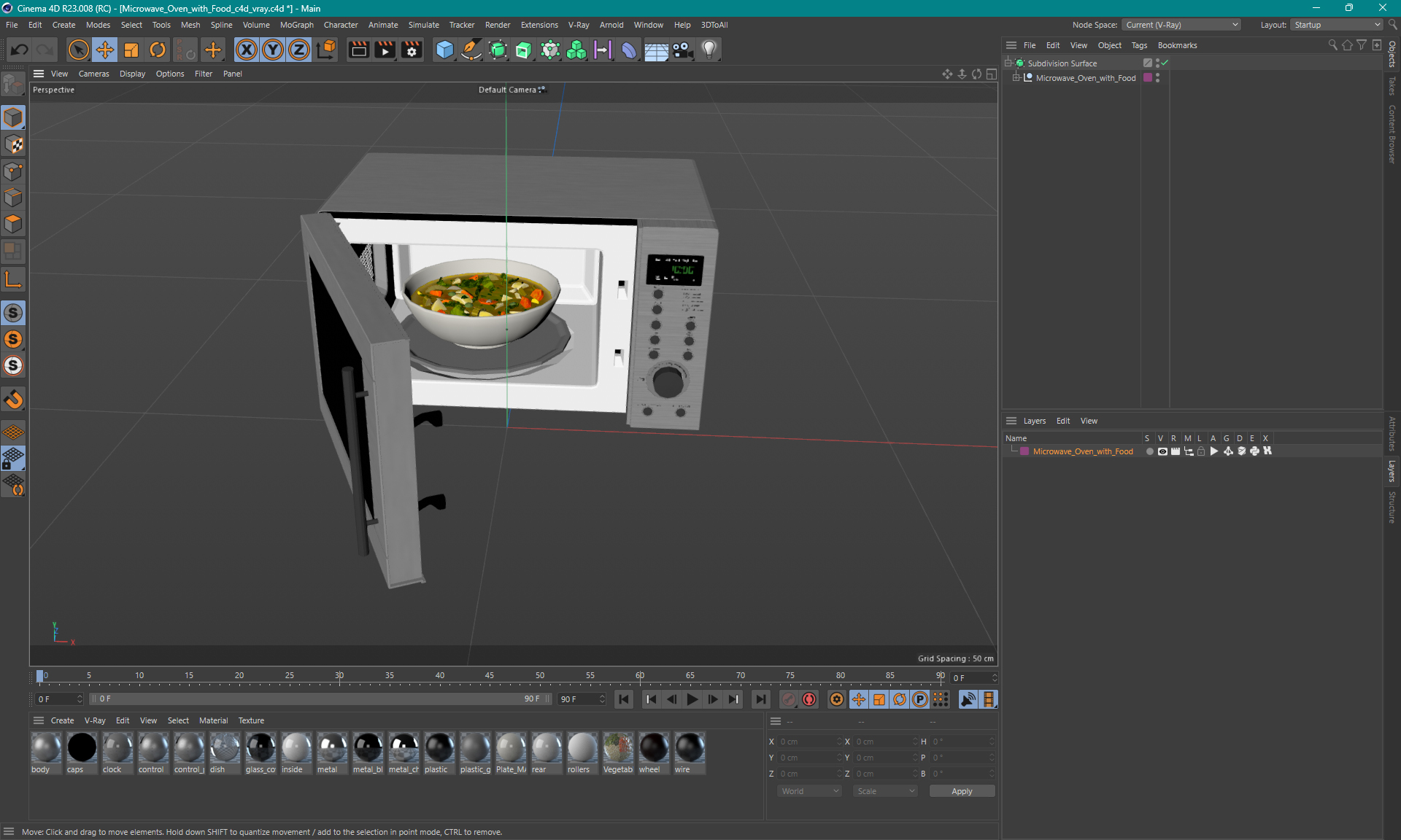 Microwave Oven with Food 3D model