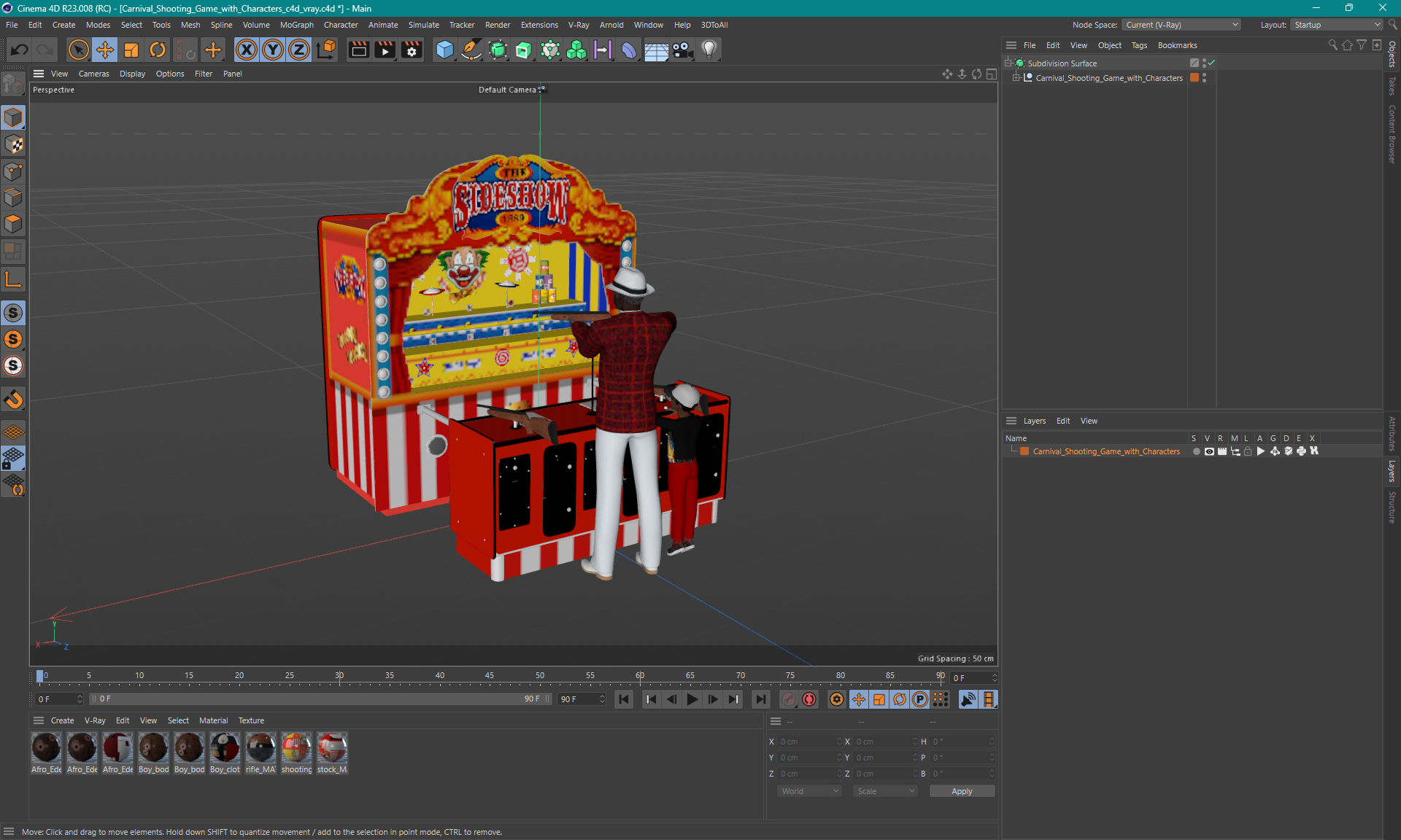 3D Carnival Shooting Game with Characters model