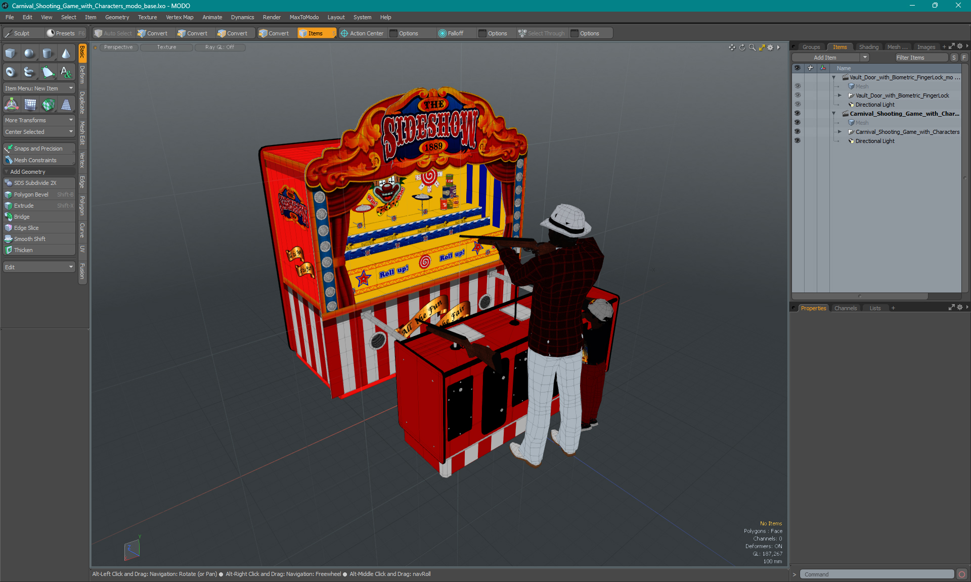 3D Carnival Shooting Game with Characters model