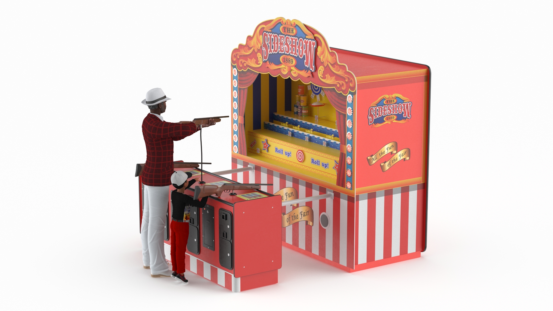 3D Carnival Shooting Game with Characters model