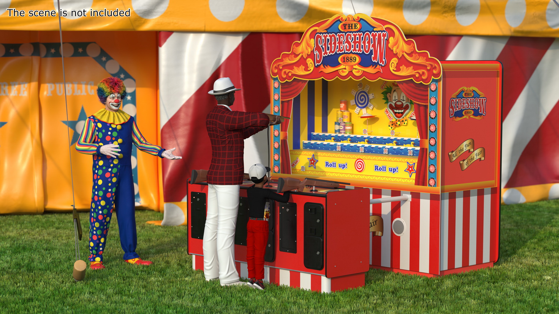 3D Carnival Shooting Game with Characters model