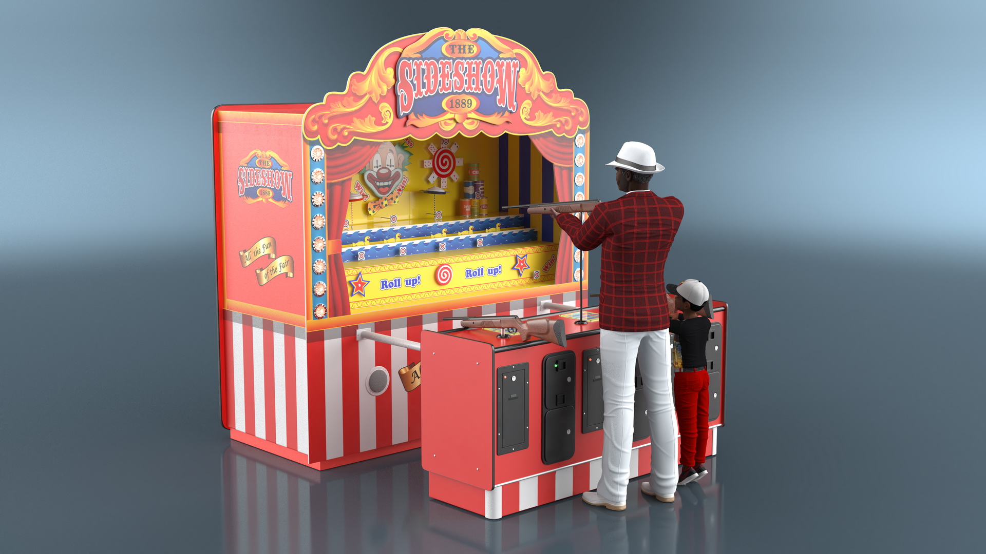 3D Carnival Shooting Game with Characters model