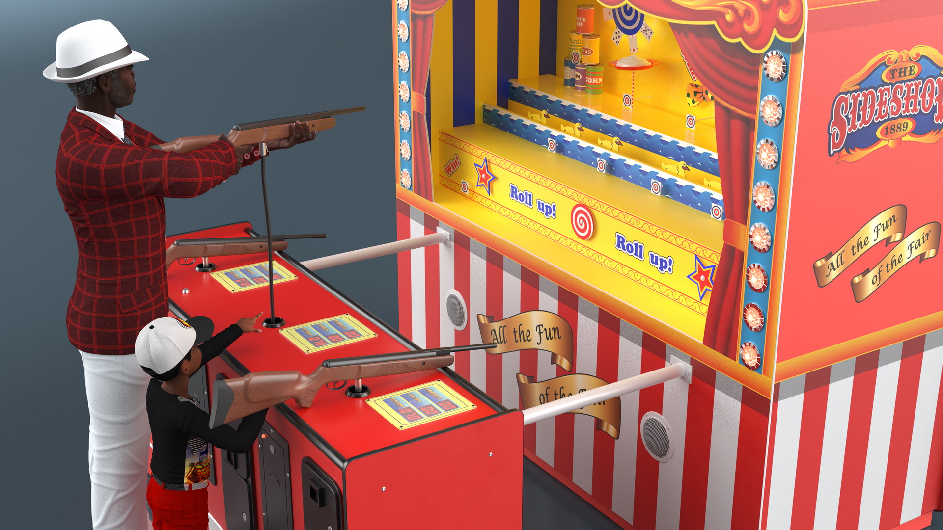 3D Carnival Shooting Game with Characters model