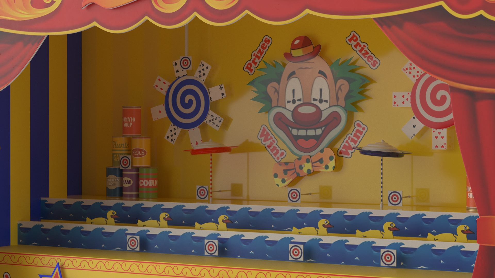 3D Carnival Shooting Game with Characters model