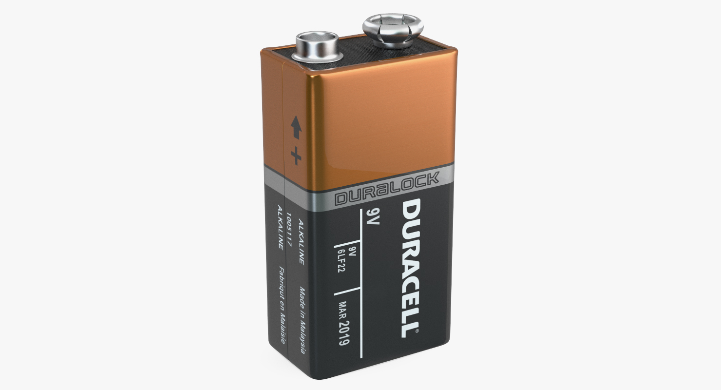 3D Nine-Volt Duracell Battery