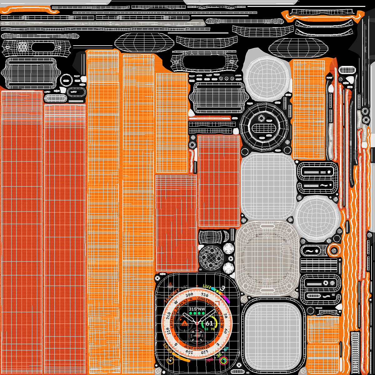 3D Apple Watch Ultra Alpine Loop Orange